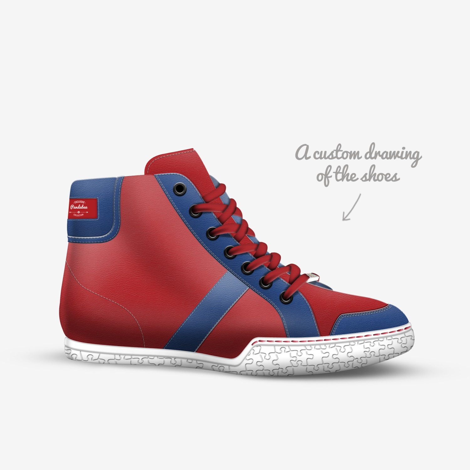 Pandabae custom made in Italy shoes by Kiersten Claxton | Sketch view