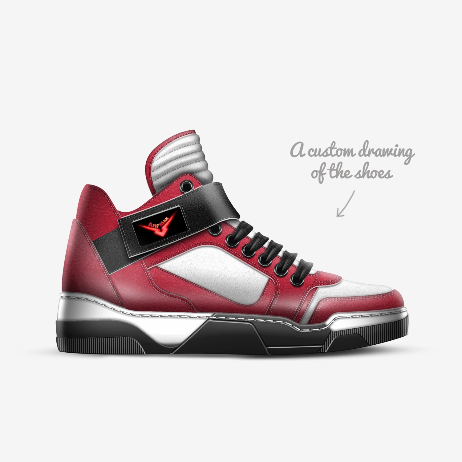 AniMax custom made in Italy shoes by Sah!b Sandhu | Sketch view