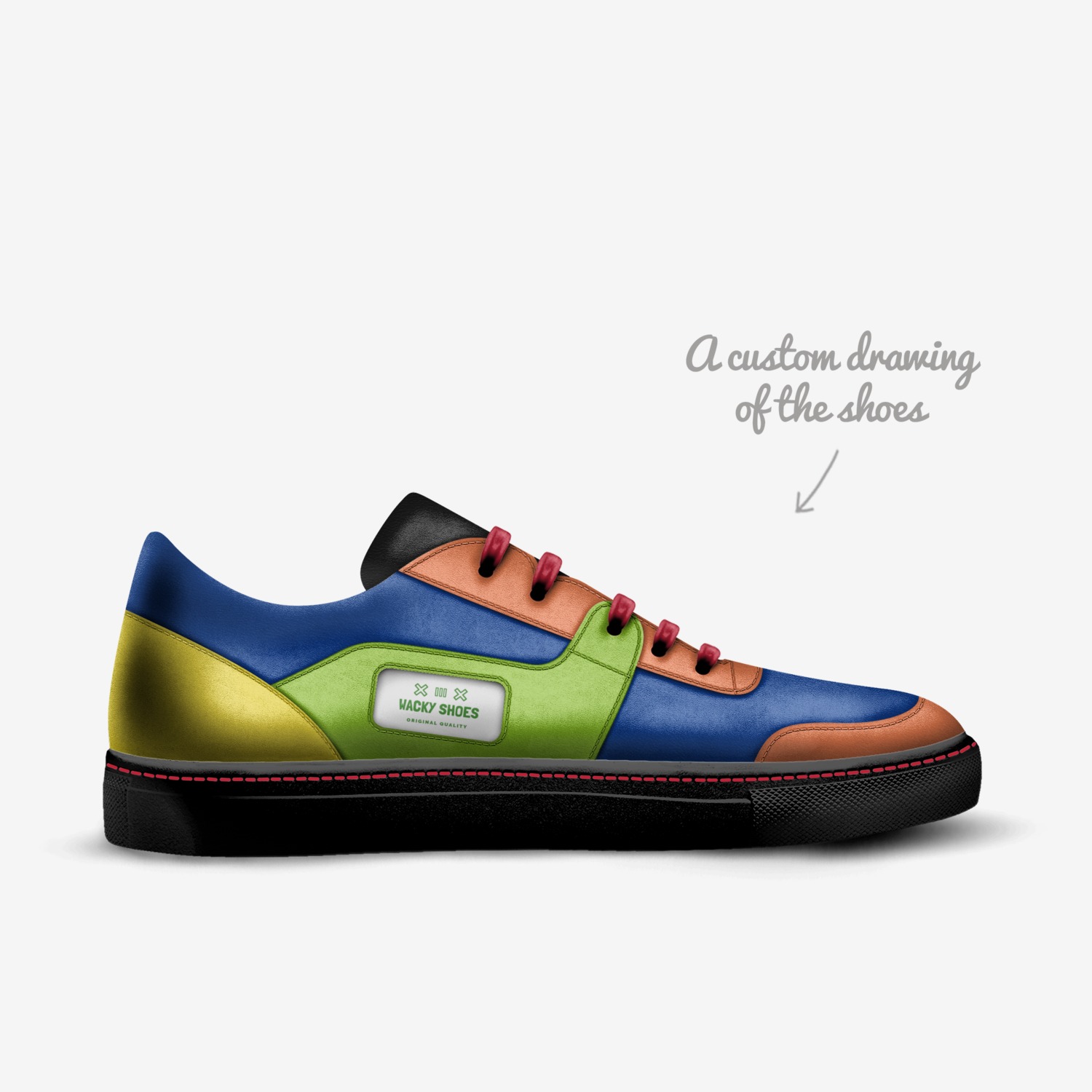Wacky Shoes custom made in Italy shoes by Caleb Johnson | Sketch view