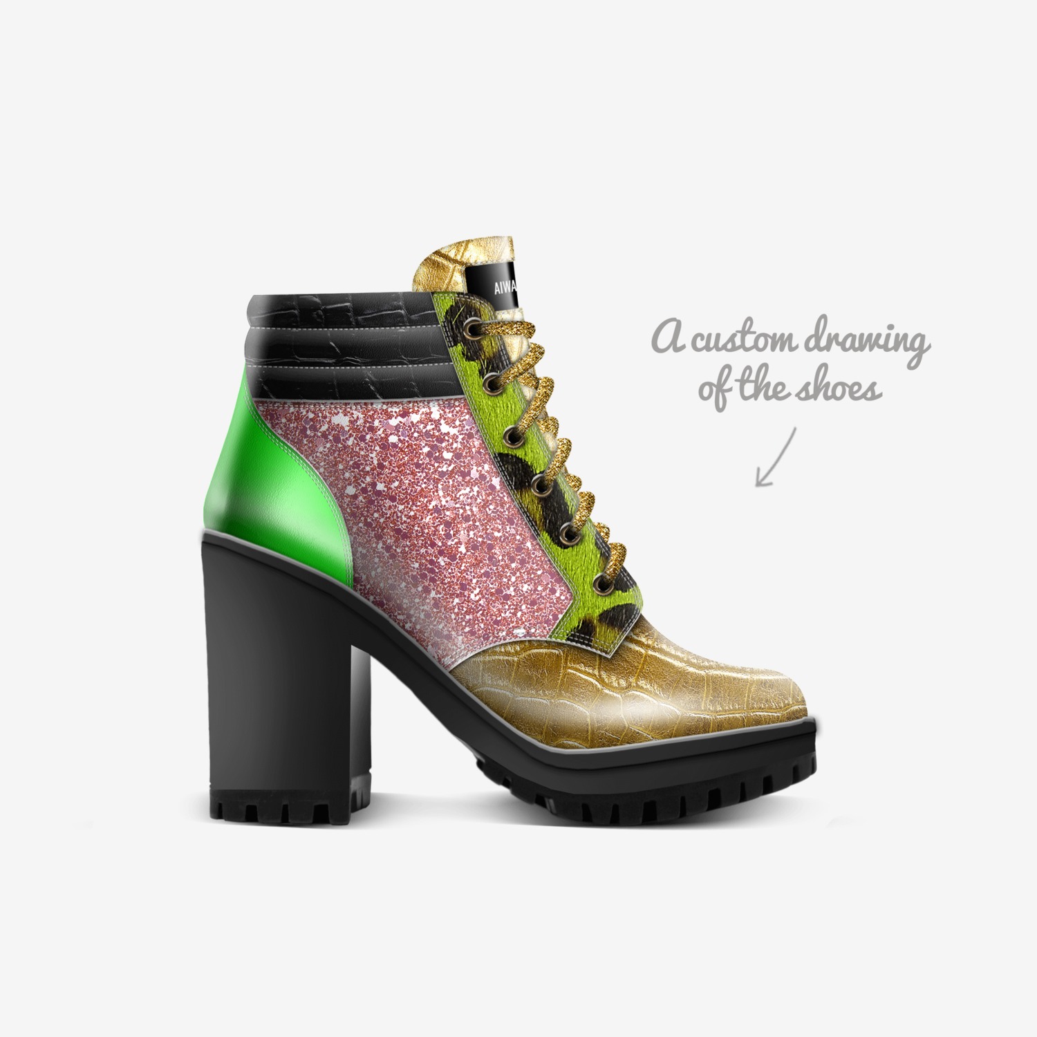 AIWAX DANCE V custom made in Italy shoes by Magdalena Fernandez | Sketch view