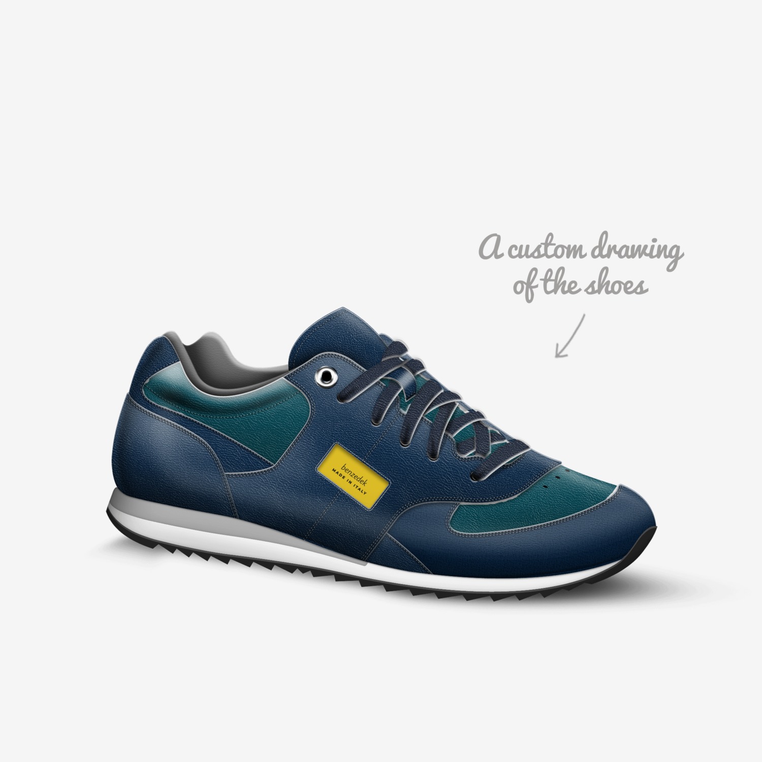 benzedek Gastrocnemius sartorius Pro schematic 8 custom made in Italy shoes by Benson Singh Bhamra | Sketch view