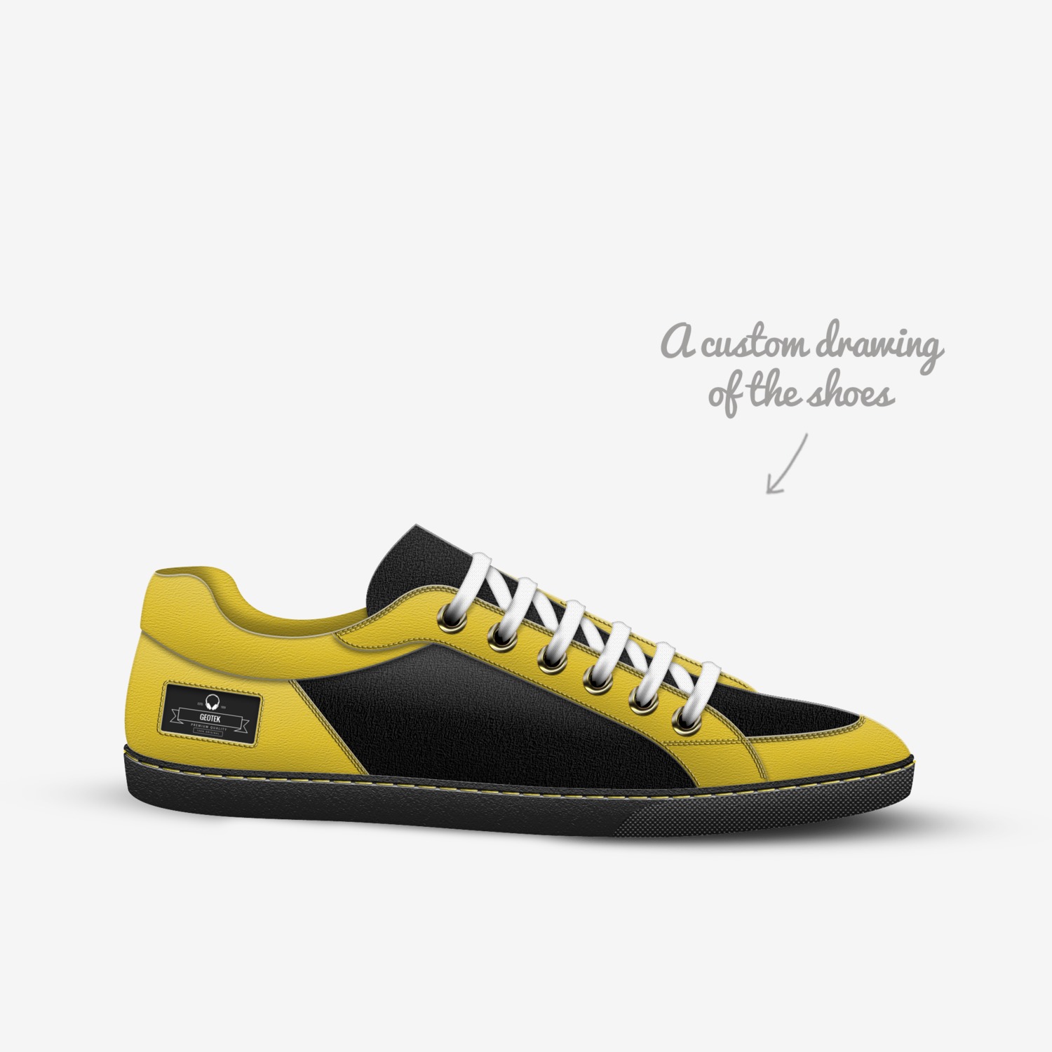 geotek custom made in Italy shoes by Reggie Cole | Sketch view