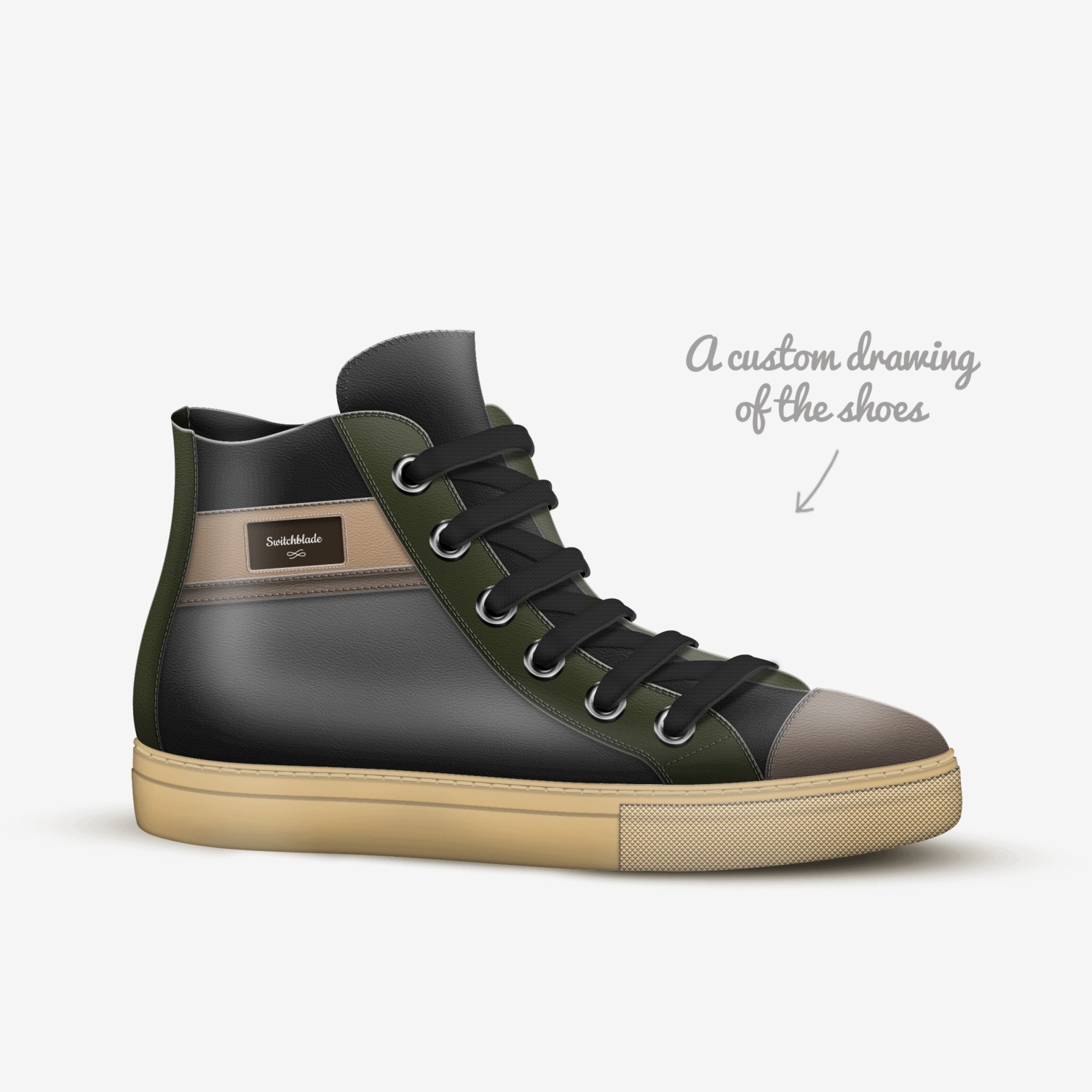 Switchblade  custom made in Italy shoes by Stephanie Orick | Sketch view