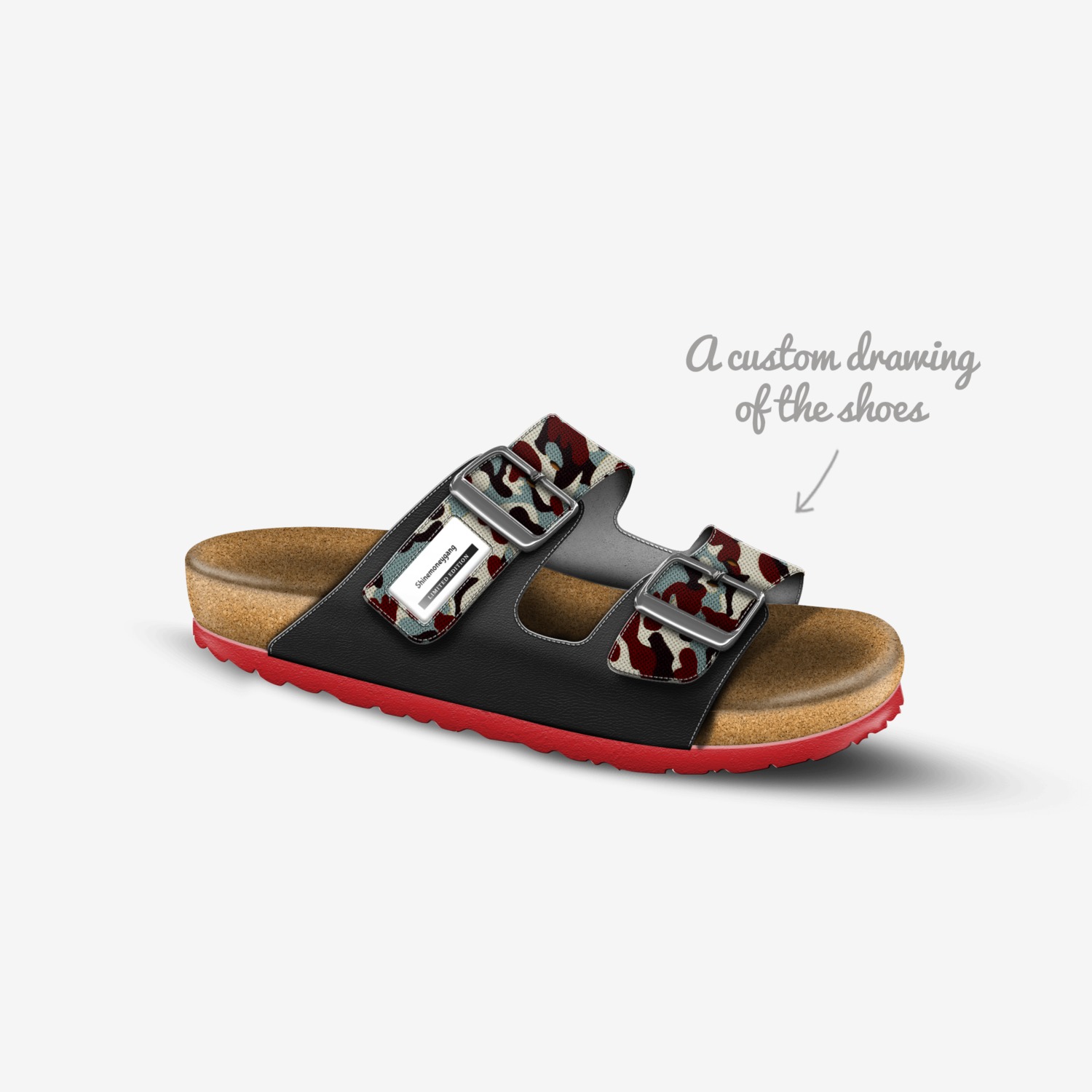 Shinemoneygang  custom made in Italy shoes by Lez Quan | Sketch view