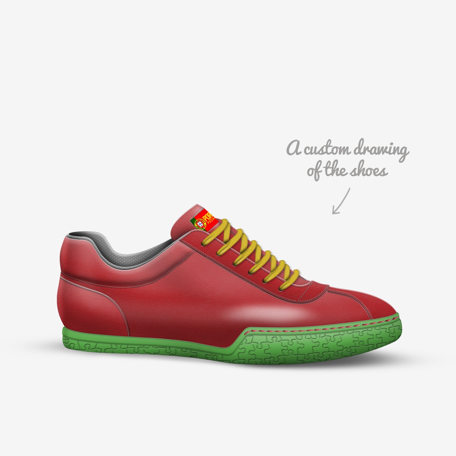 PORTUCALE custom made in Italy shoes by Agency Aliveshoes | Sketch view