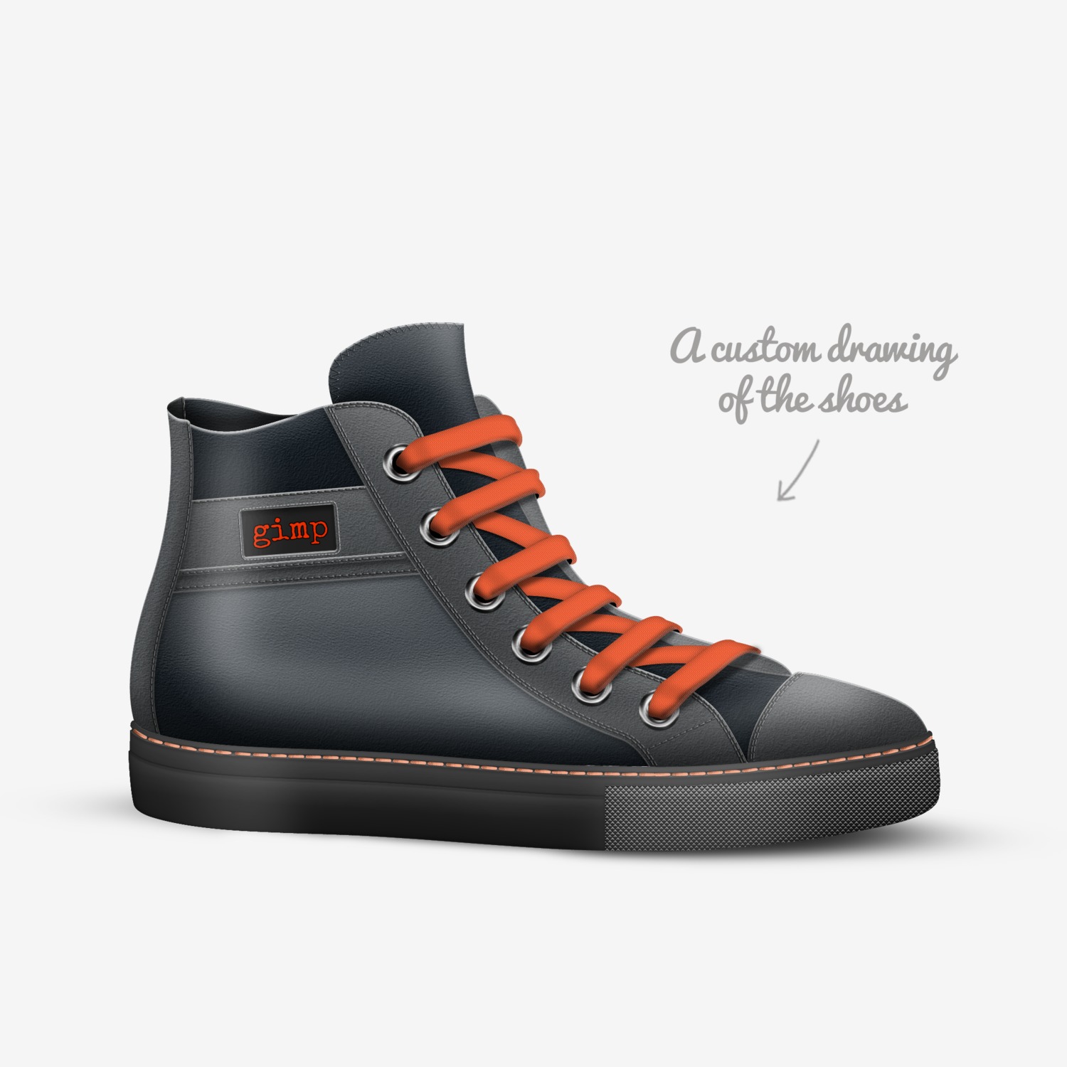 GIMP custom made in Italy shoes by Agency Aliveshoes | Sketch view
