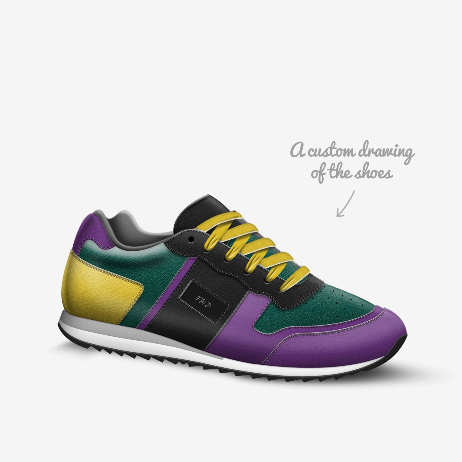 FWD custom made in Italy shoes by Angela Skaff | Sketch view