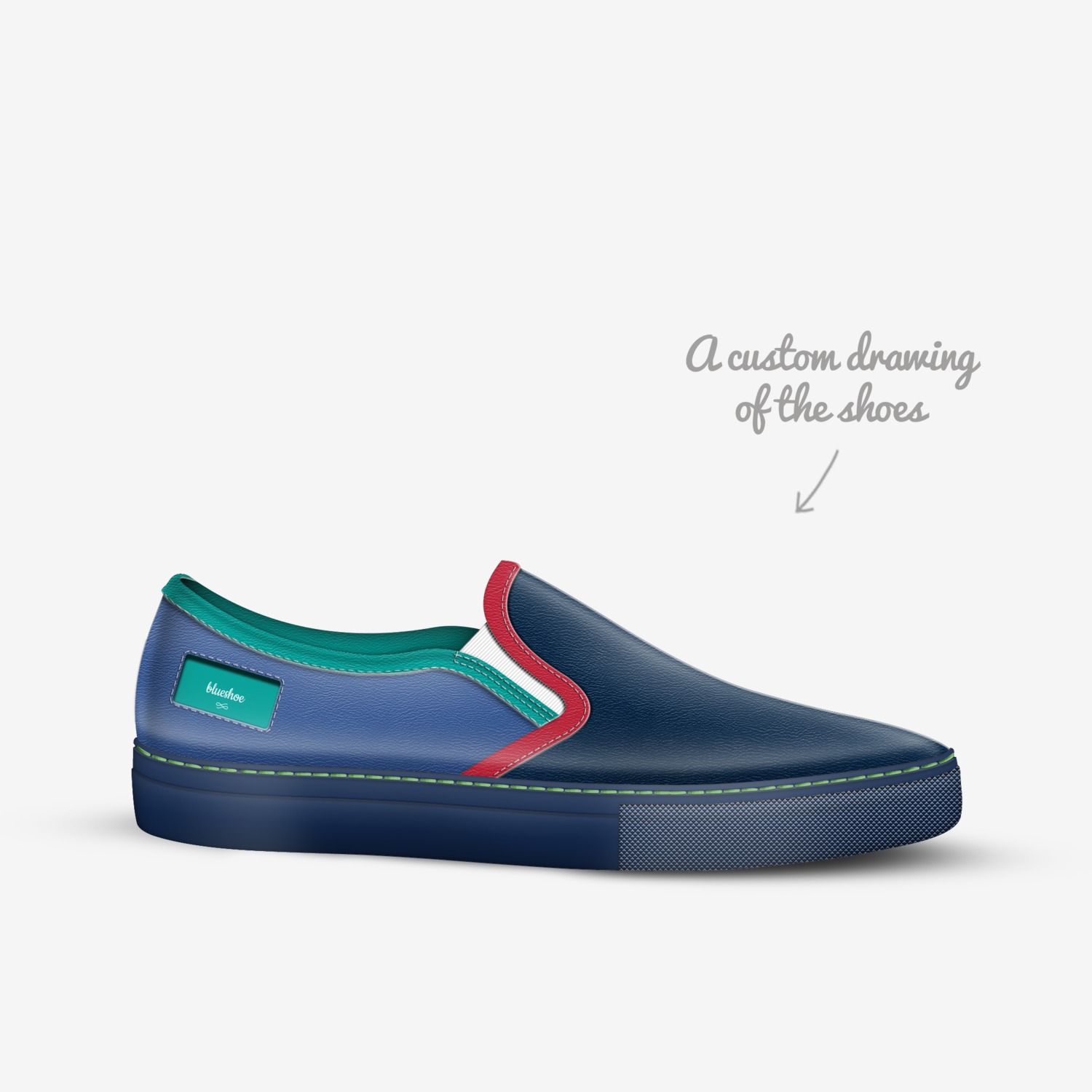 blueshoe custom made in Italy shoes by Robert Boscarato | Sketch view