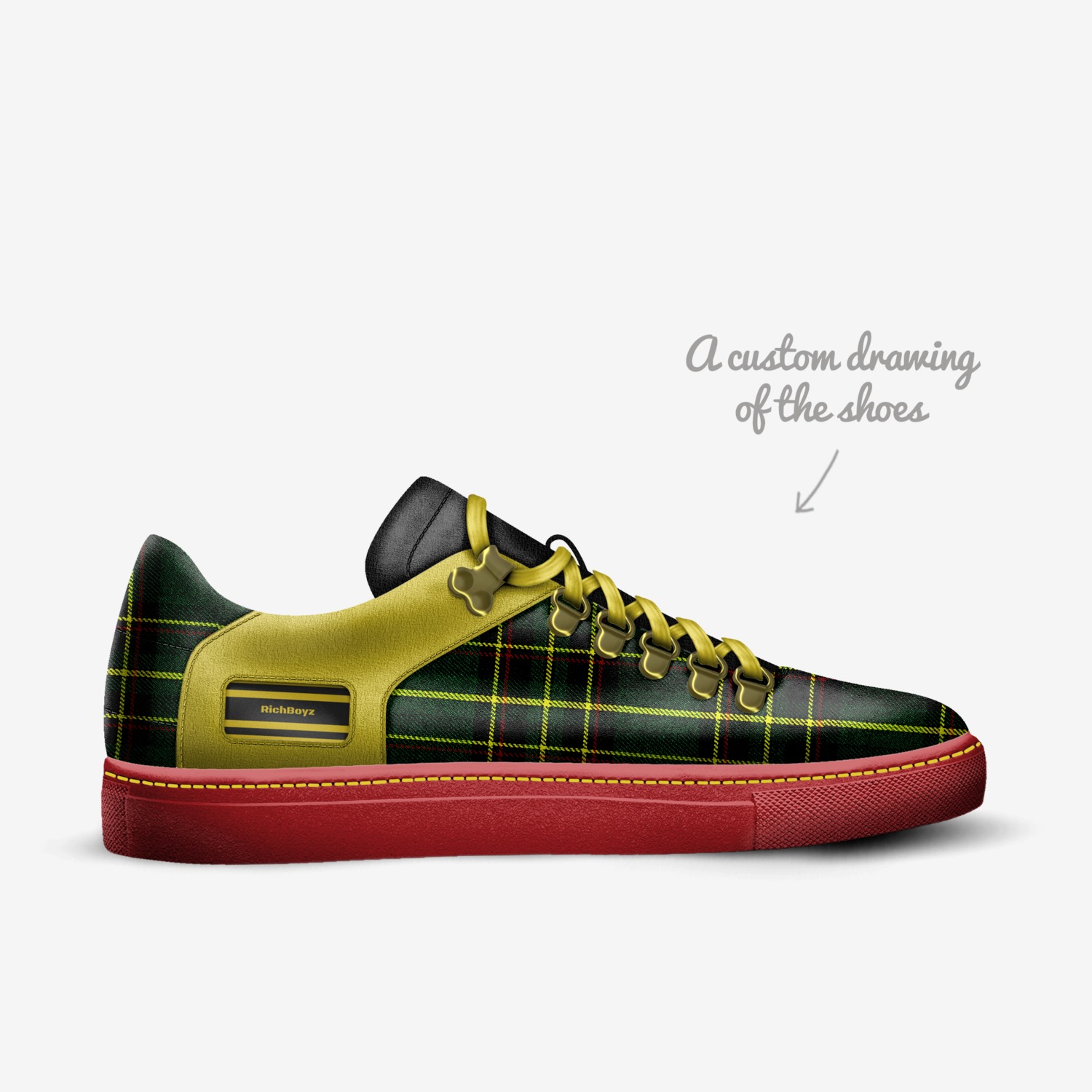 RichBoyz custom made in Italy shoes by Robert Ward | Sketch view