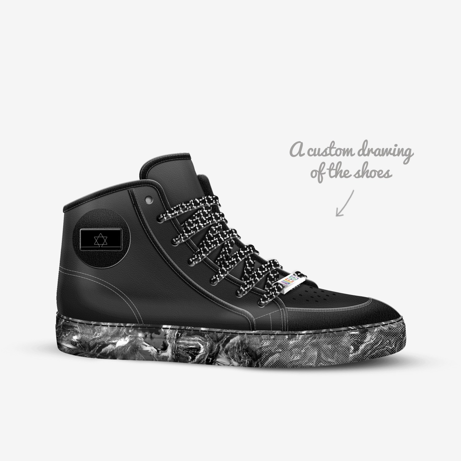 Nachmanides custom made in Italy shoes by Ricardo Yoreh Ladino | Sketch view
