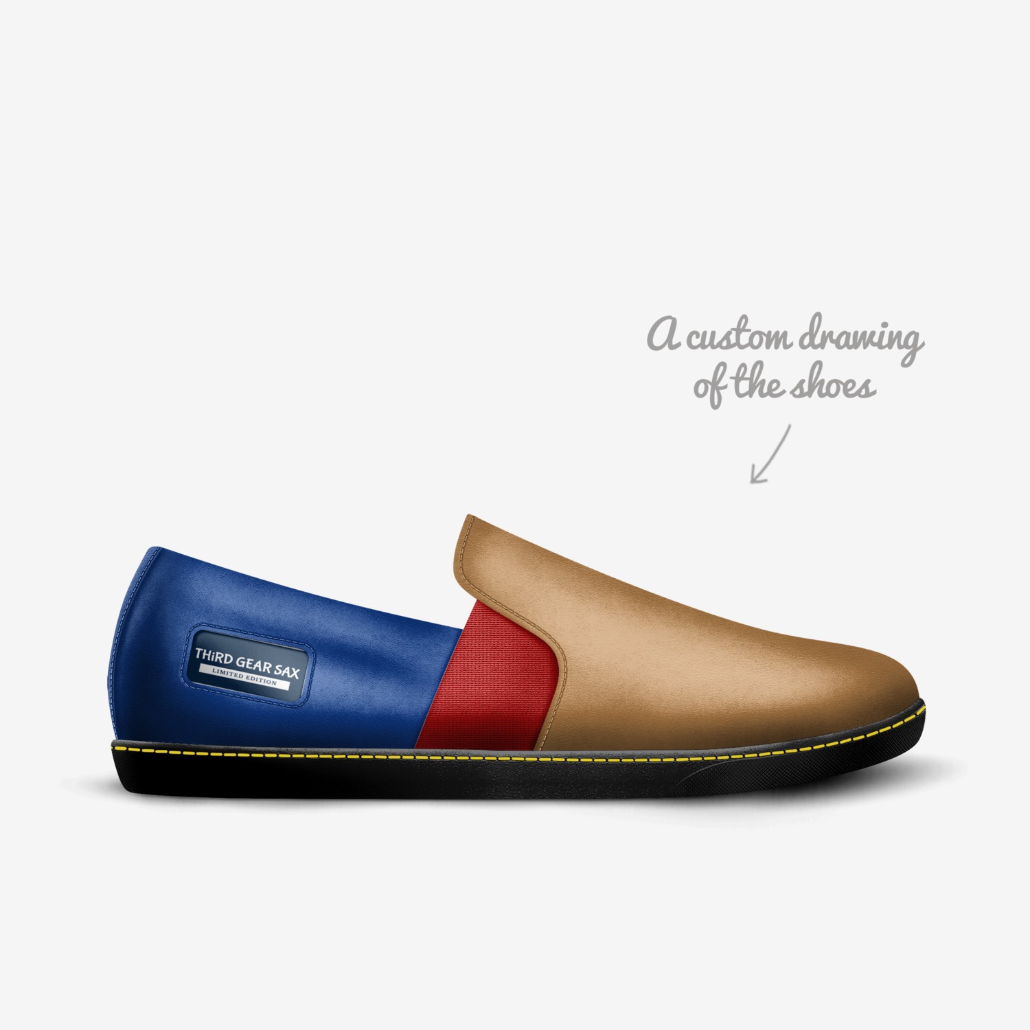THiRD GEAR SAX custom made in Italy shoes by David Mitchell | Sketch view