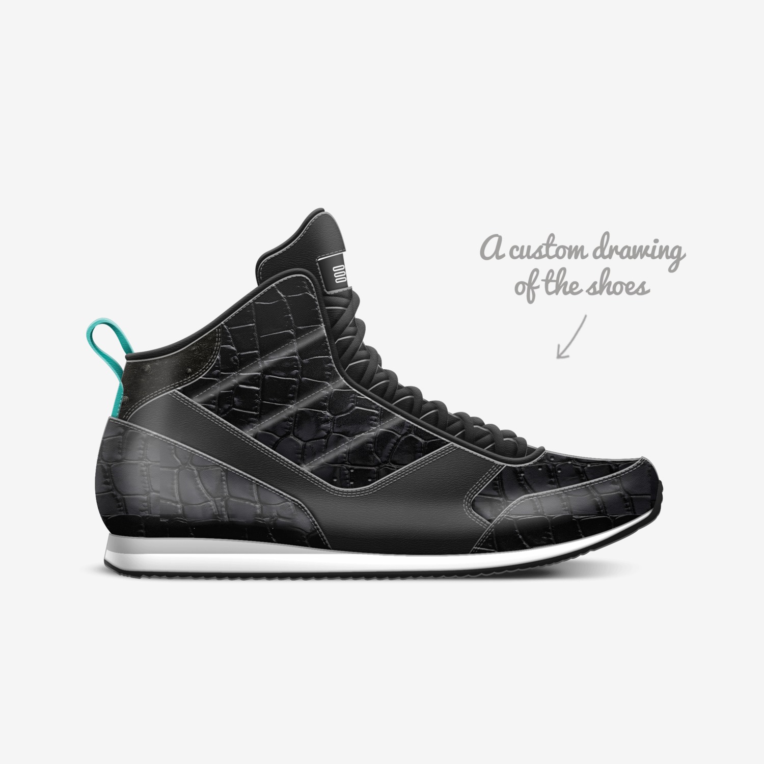 Liquid Blox custom made in Italy shoes by Punk Happy™️ | Sketch view