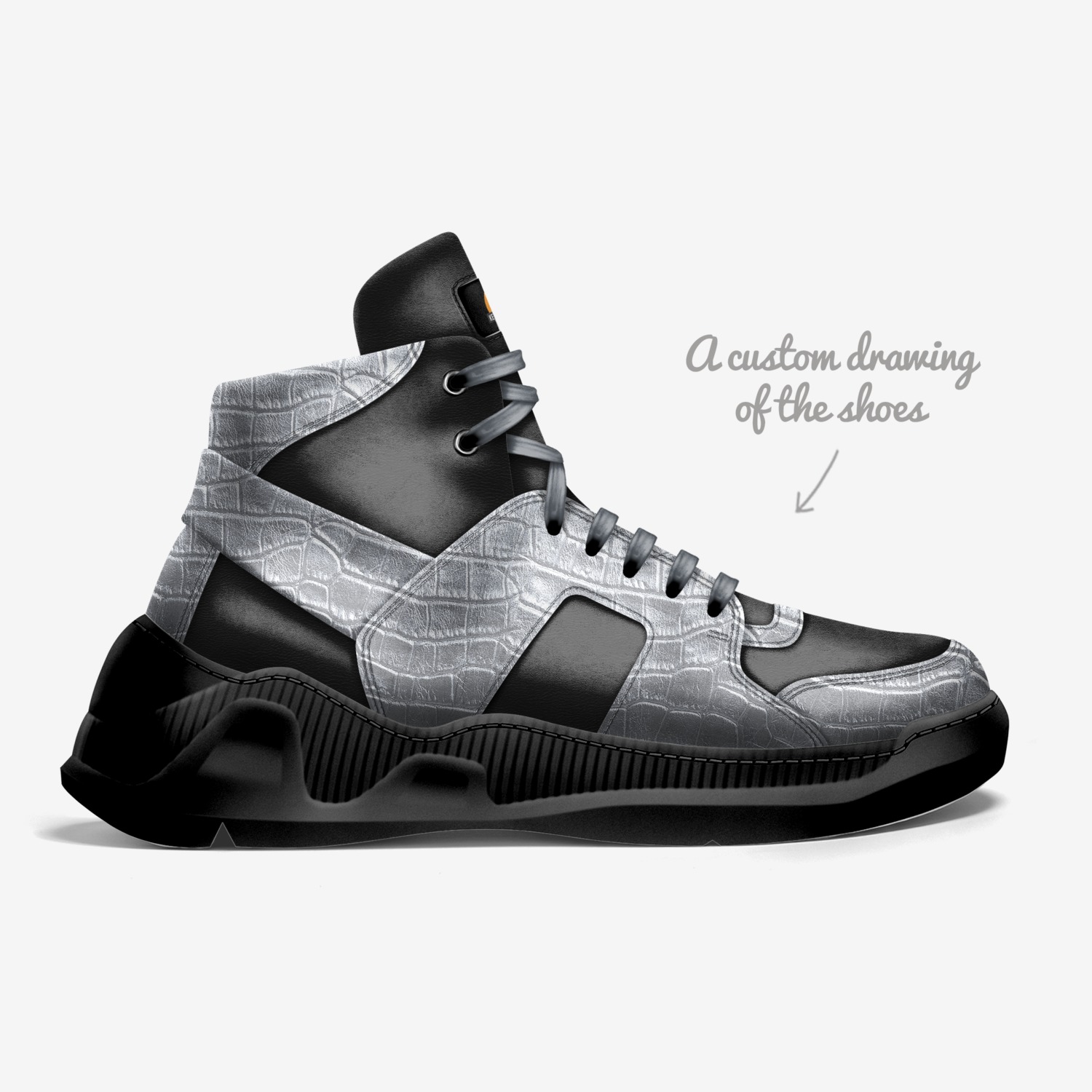 KEEP F HUSTLING  custom made in Italy shoes by Rasheed Shepard | Sketch view