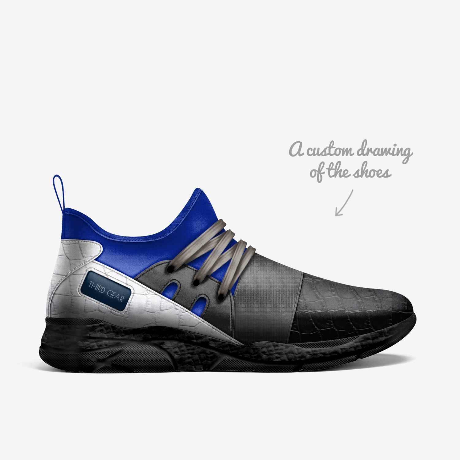 THiRD GEAR- DETAiL custom made in Italy shoes by David Mitchell | Sketch view