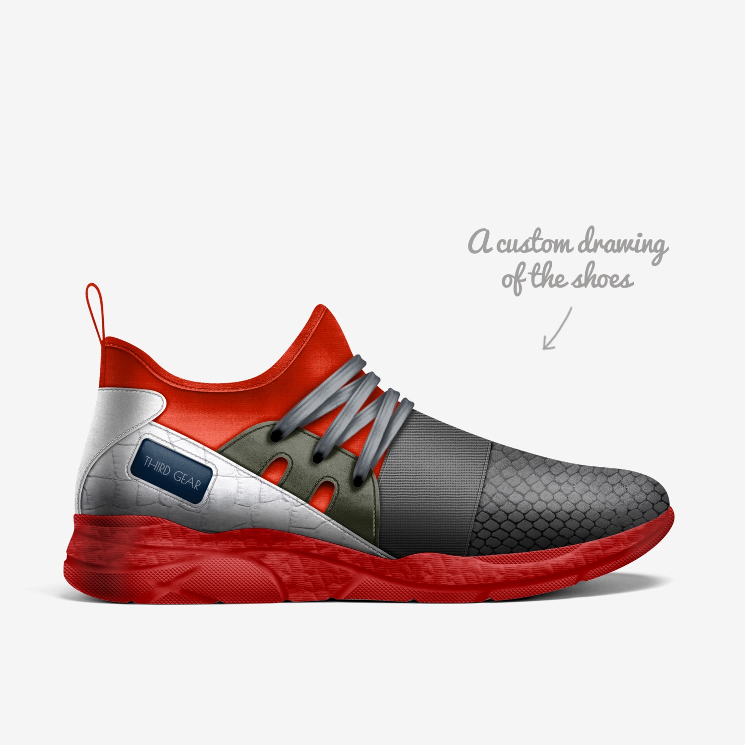THiRD GEAR- DETAiL custom made in Italy shoes by David Mitchell | Sketch view