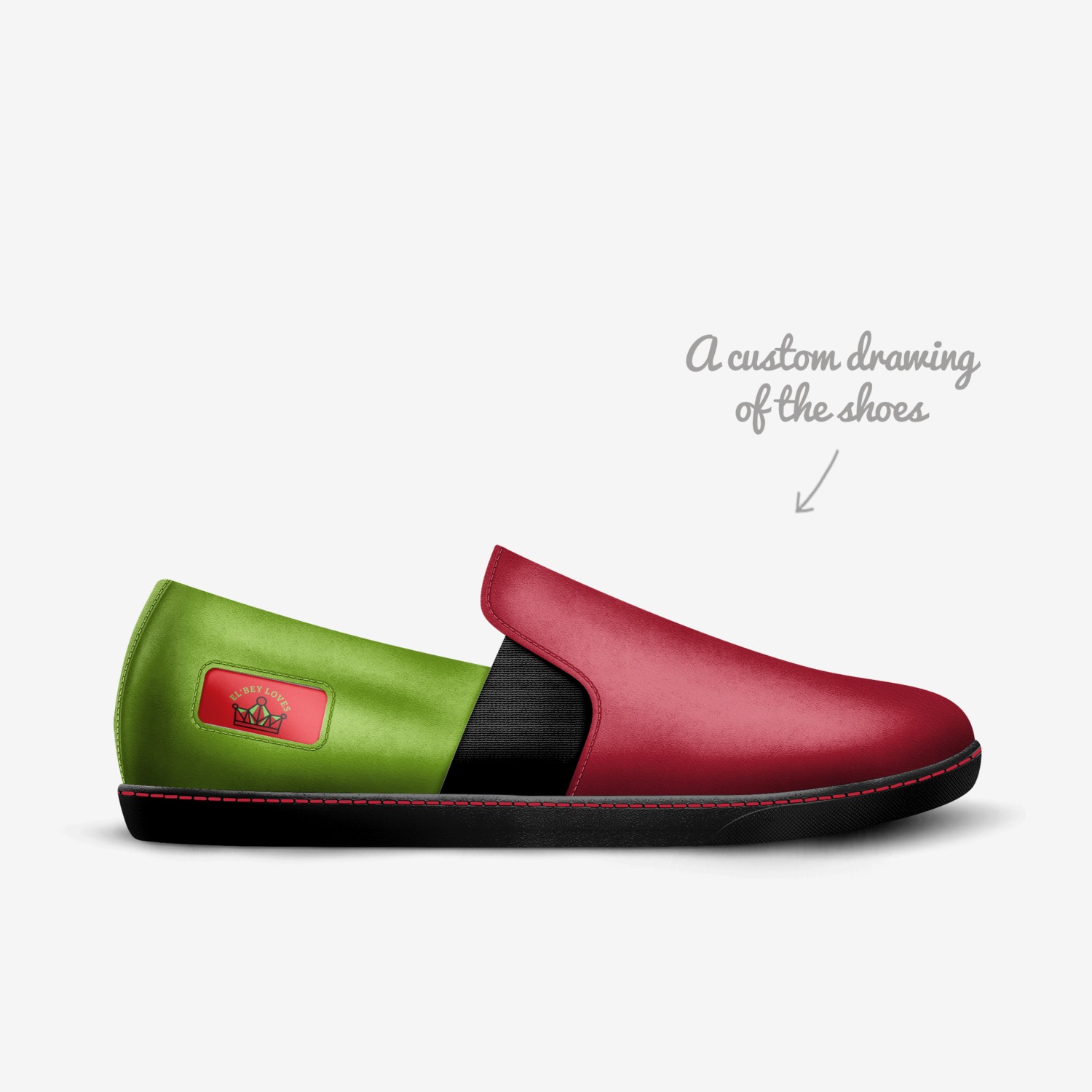 EL'BEY LOVES  custom made in Italy shoes by Tariq Bey | Sketch view