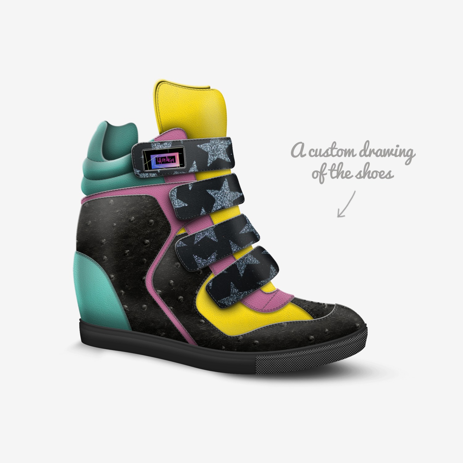 Girl In The Matrix custom made in Italy shoes by Andre Cleveland | Sketch view