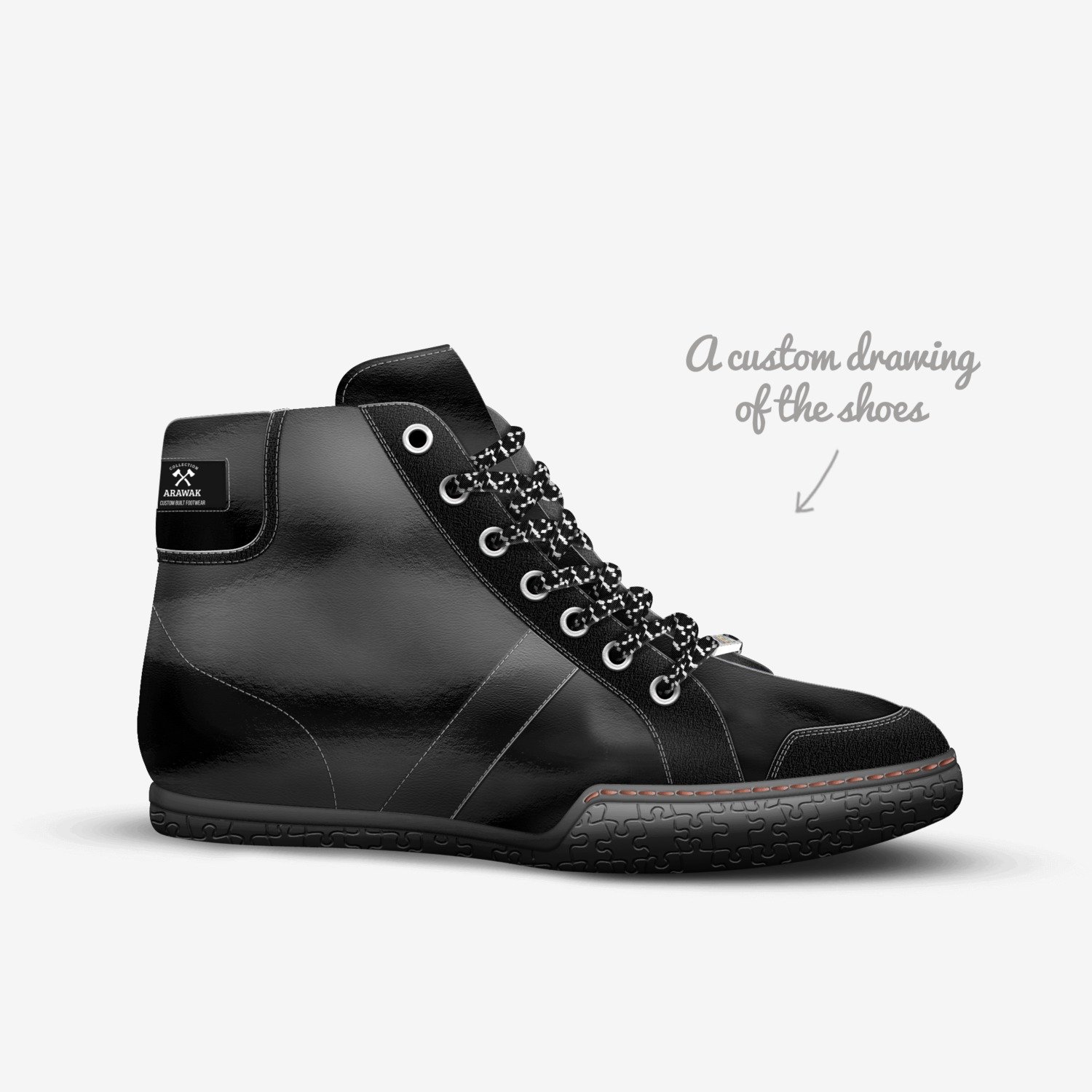 ARAWAK custom made in Italy shoes by Dean Daniel | Sketch view