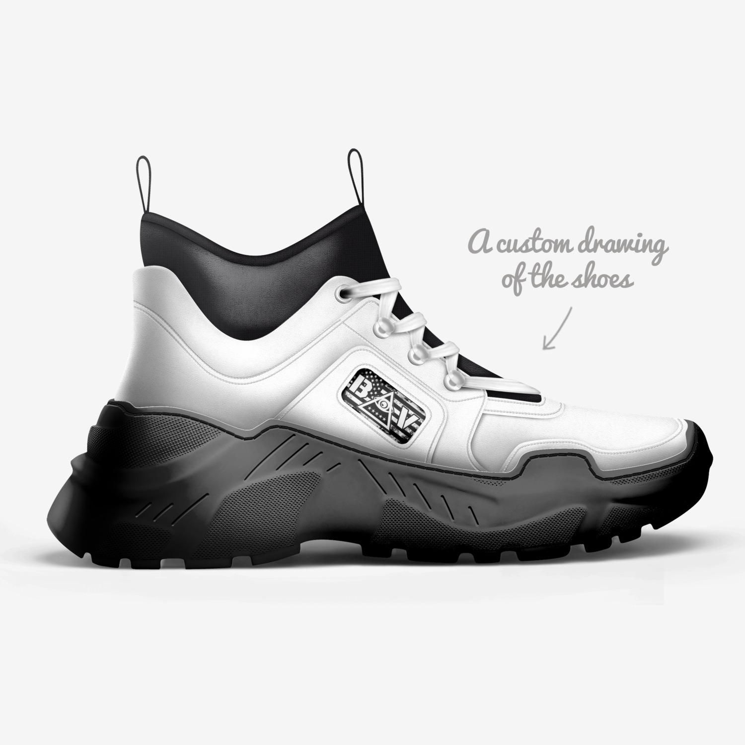 B.O.V custom made in Italy shoes by Redstar Mafia | Sketch view