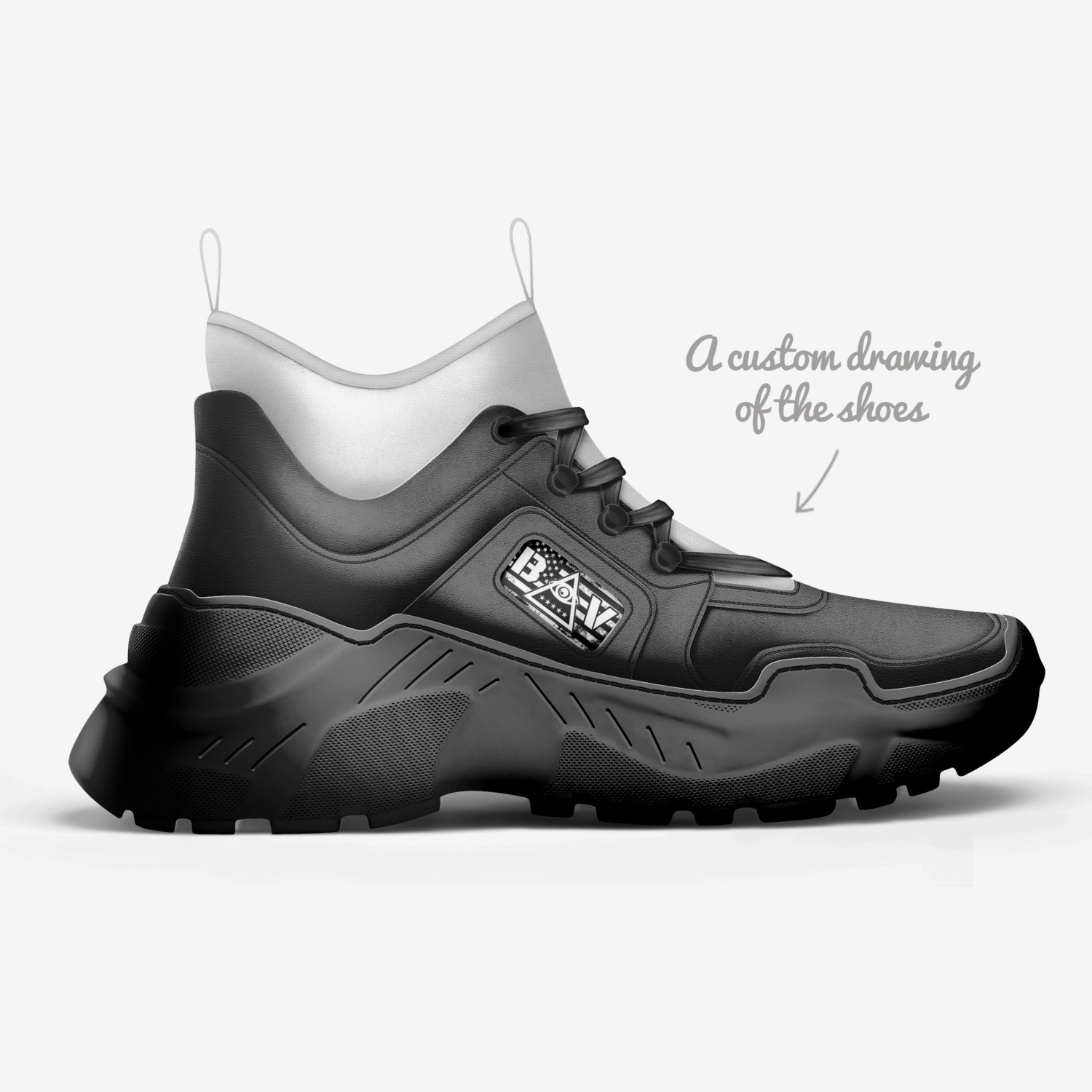 B.O.V custom made in Italy shoes by Redstar Mafia | Sketch view