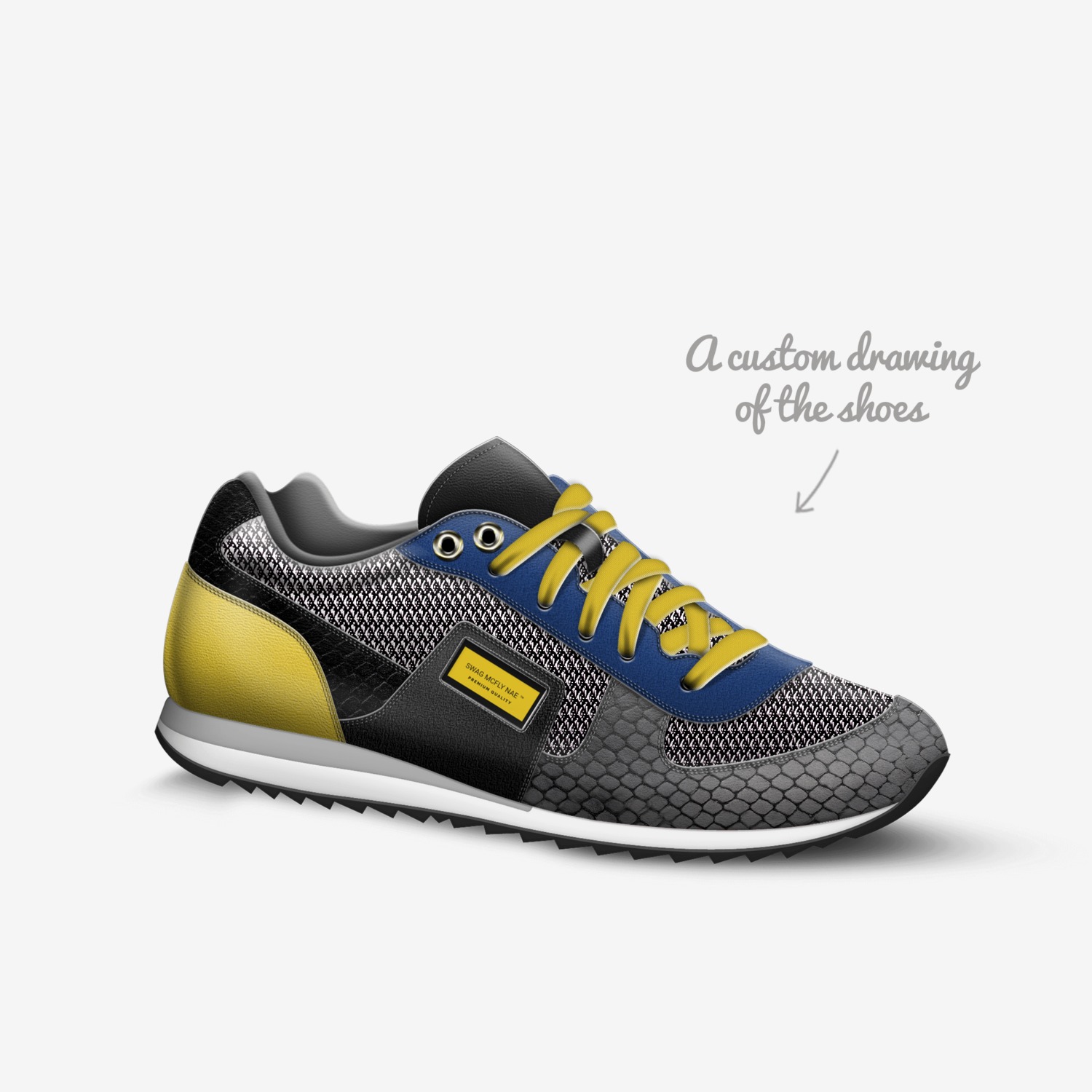 Swag McFly NAE ™️ custom made in Italy shoes by Rechard R Newman | Sketch view