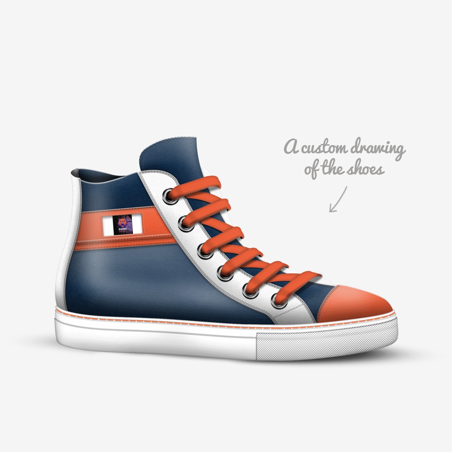 Bear Pride Shoe custom made in Italy shoes by Designs By Dako | Sketch view