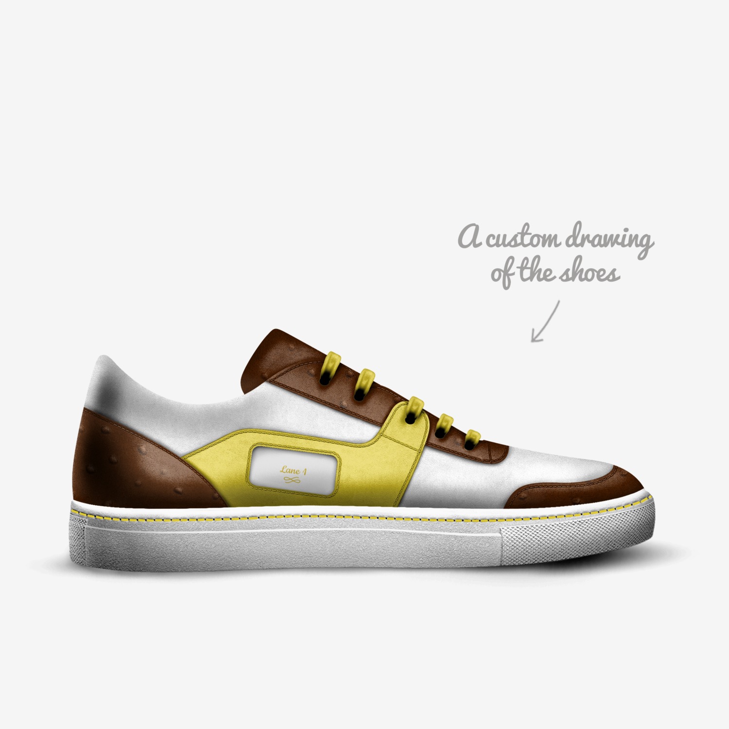 Lane 1 - Gilded custom made in Italy shoes by Amira-dior Traynham- Artis | Sketch view