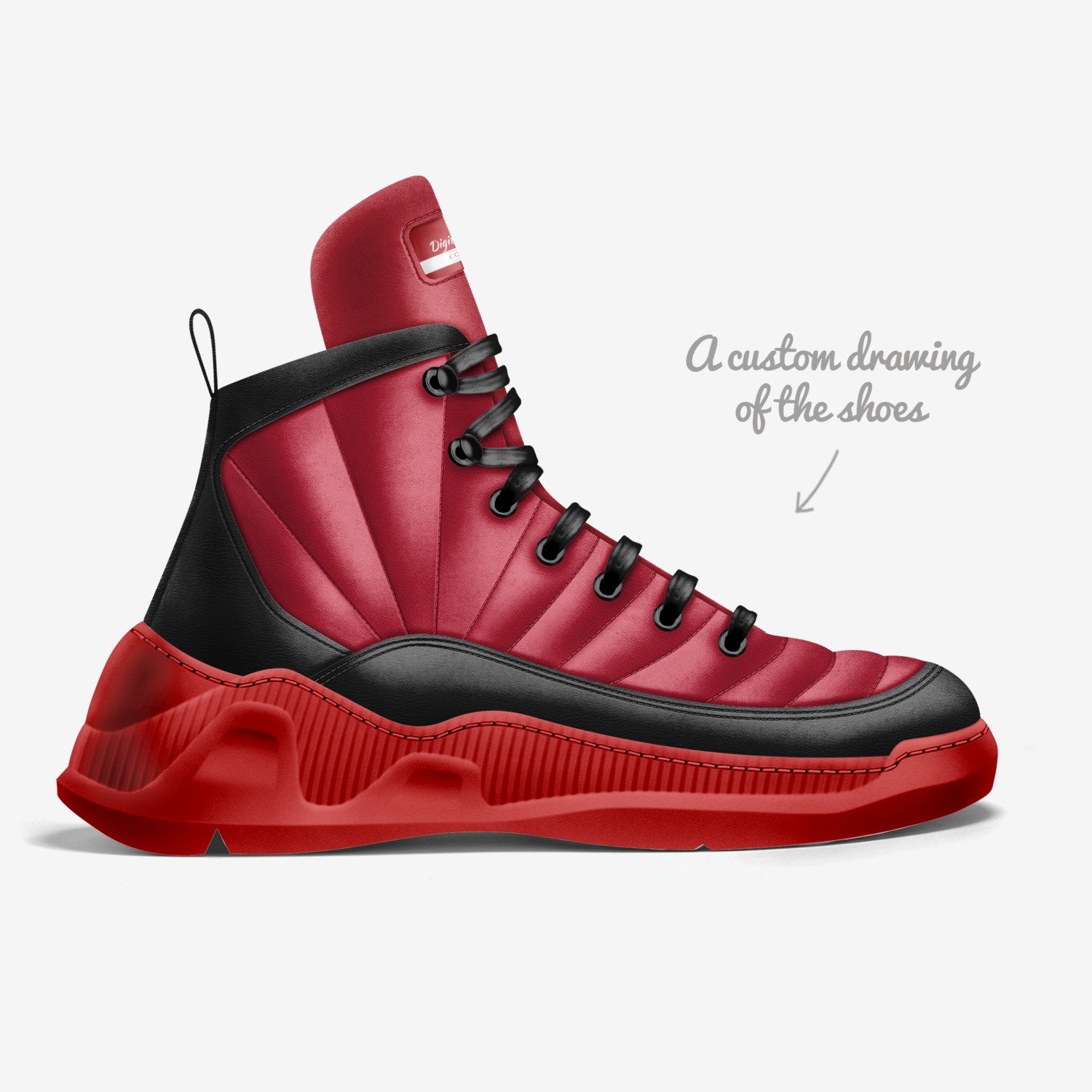 Digital Demonz custom made in Italy shoes by Timothy Firman | Sketch view
