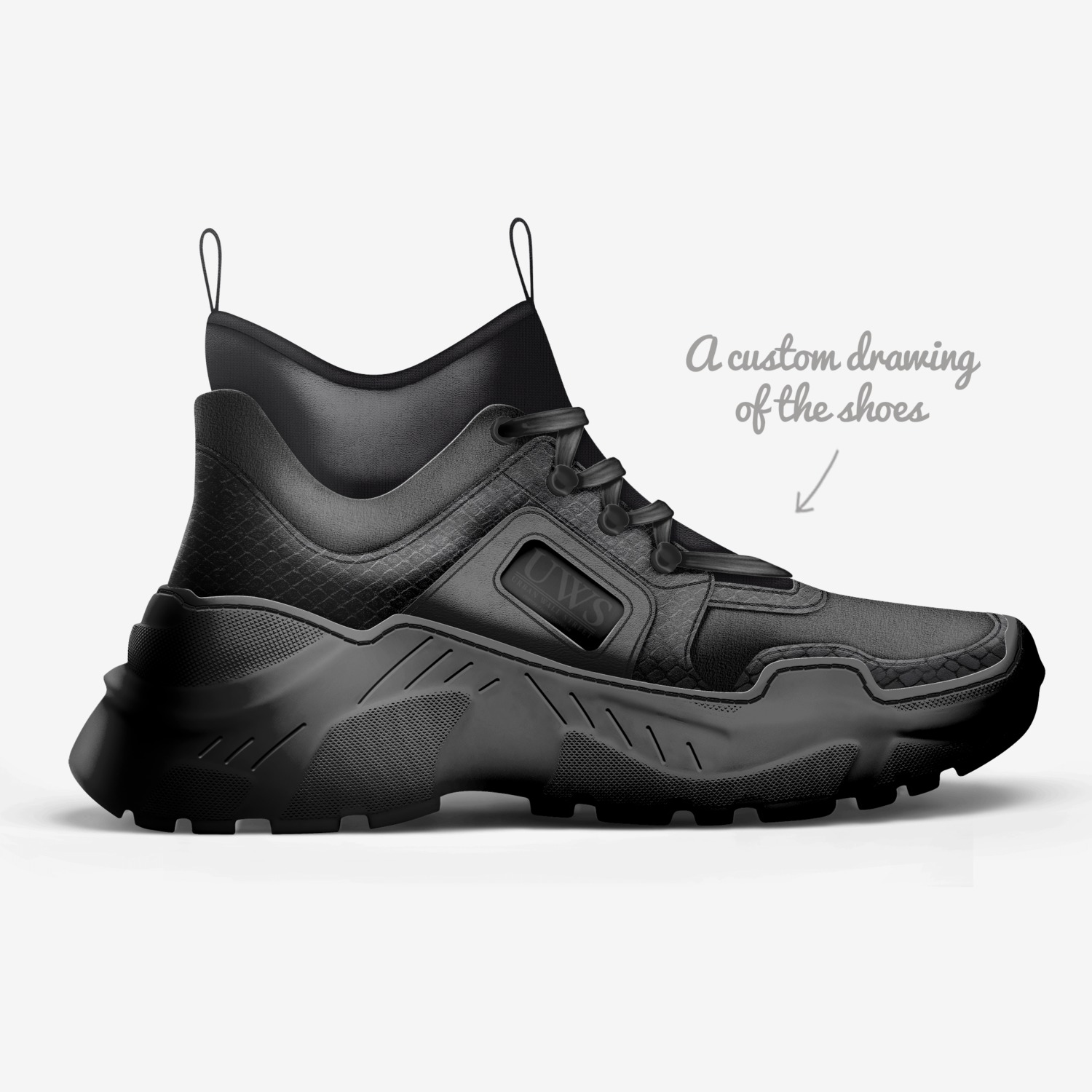 BLACKOUTZ custom made in Italy shoes by Urbanwallstreet Earl | Sketch view