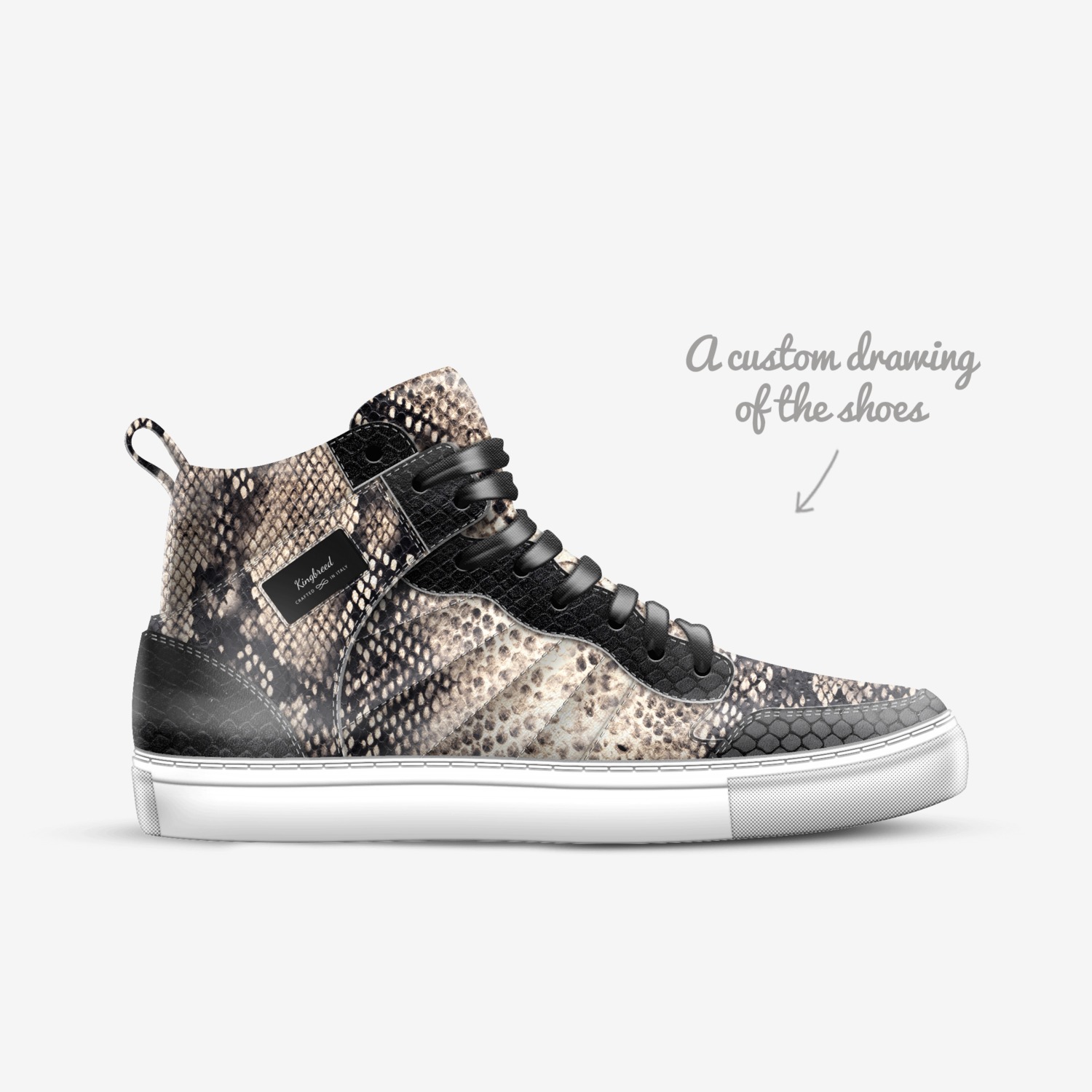 Kingbreed custom made in Italy shoes by Rich King | Sketch view