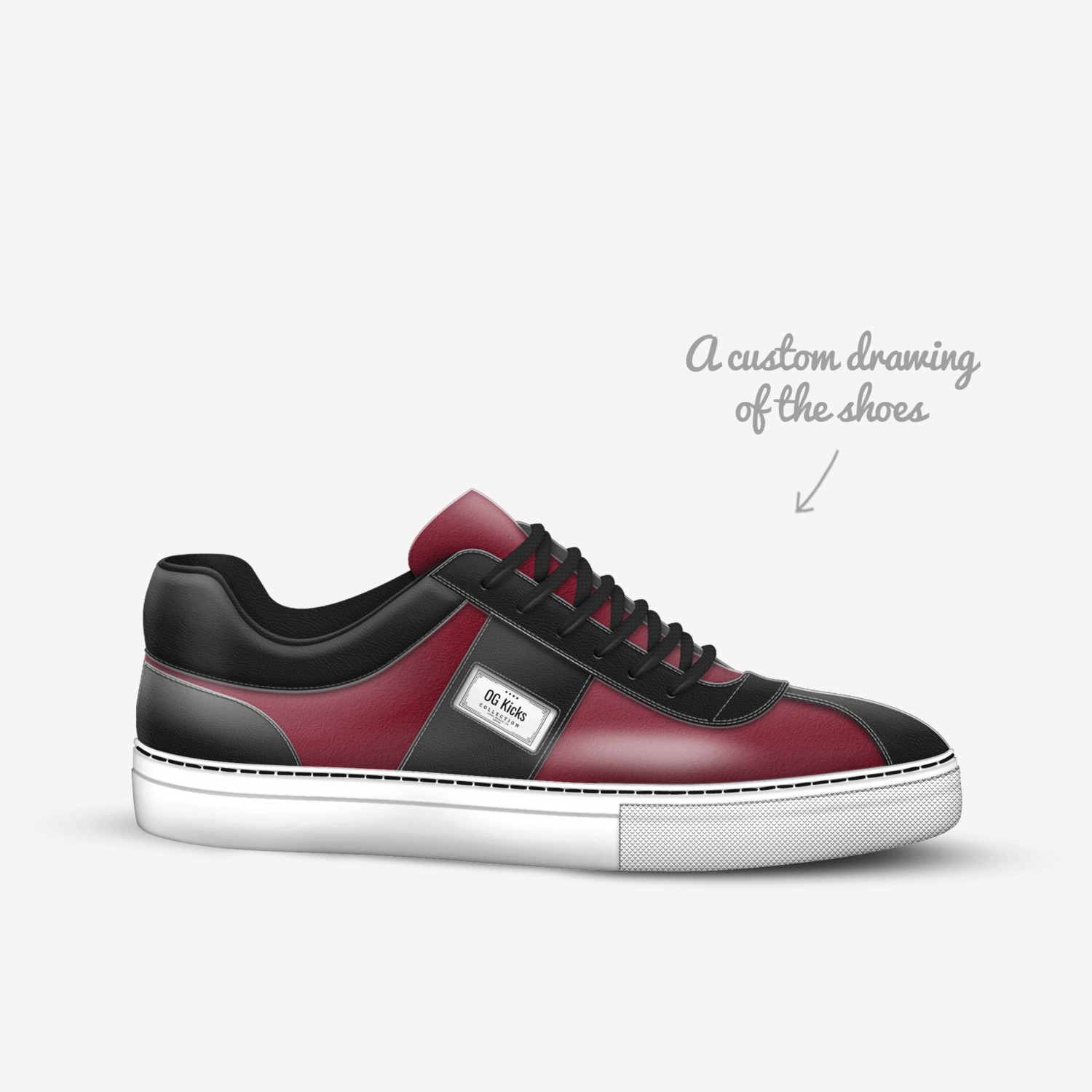OG Kicks custom made in Italy shoes by Kelly Turner | Sketch view
