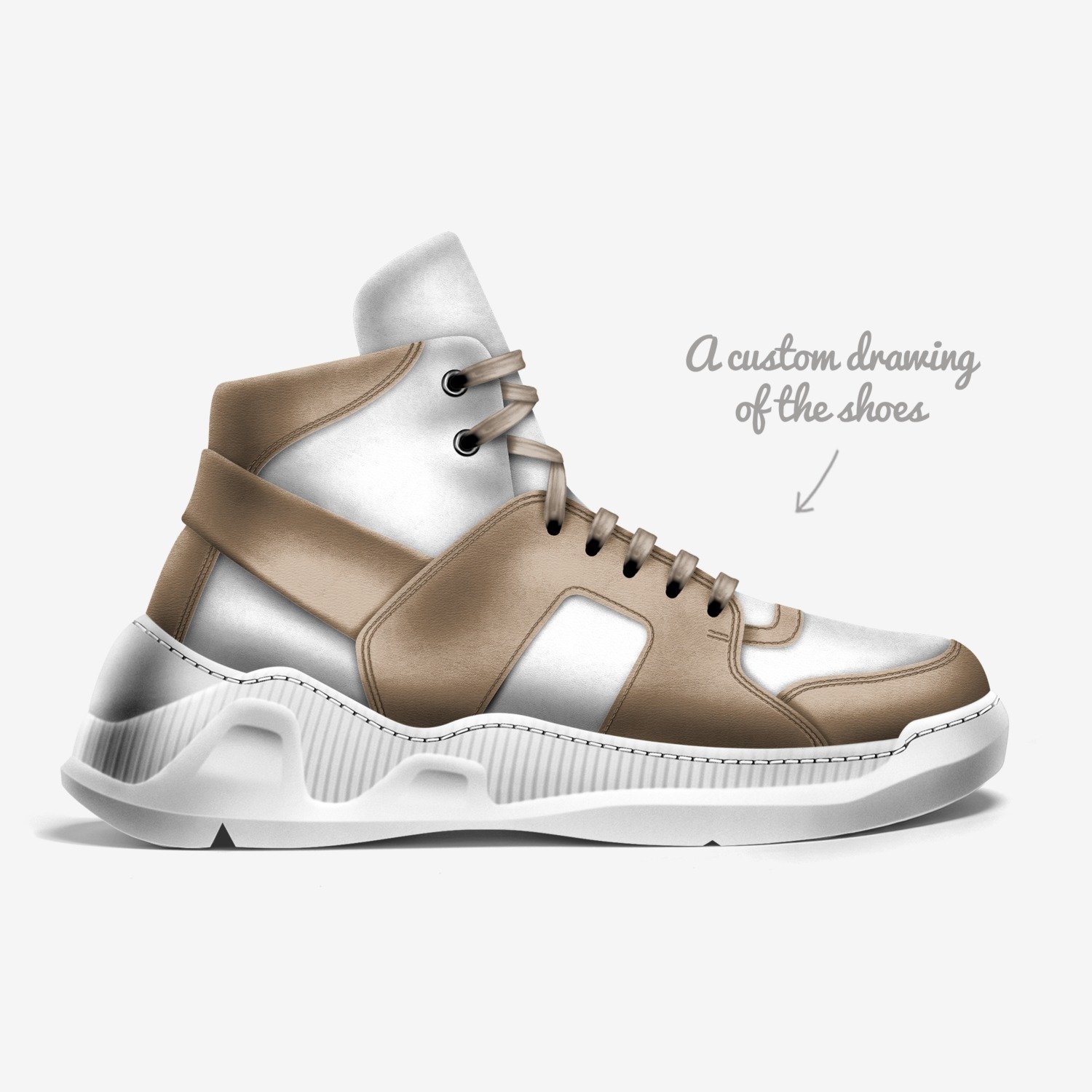 Rizz custom made in Italy shoes by Ikram Ahdade | Sketch view