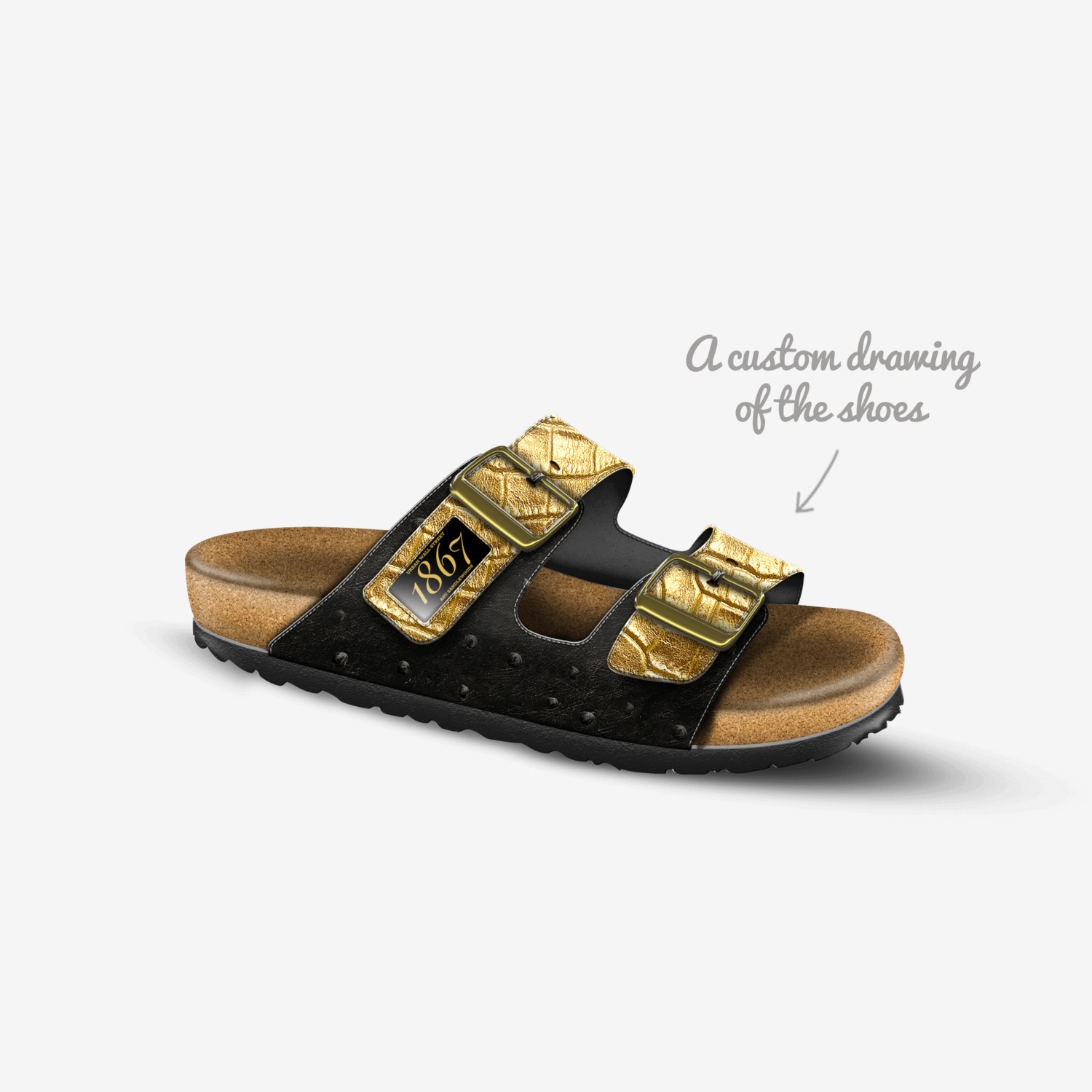 1867 Sandlewoods custom made in Italy shoes by Urbanwallstreet Earl | Sketch view