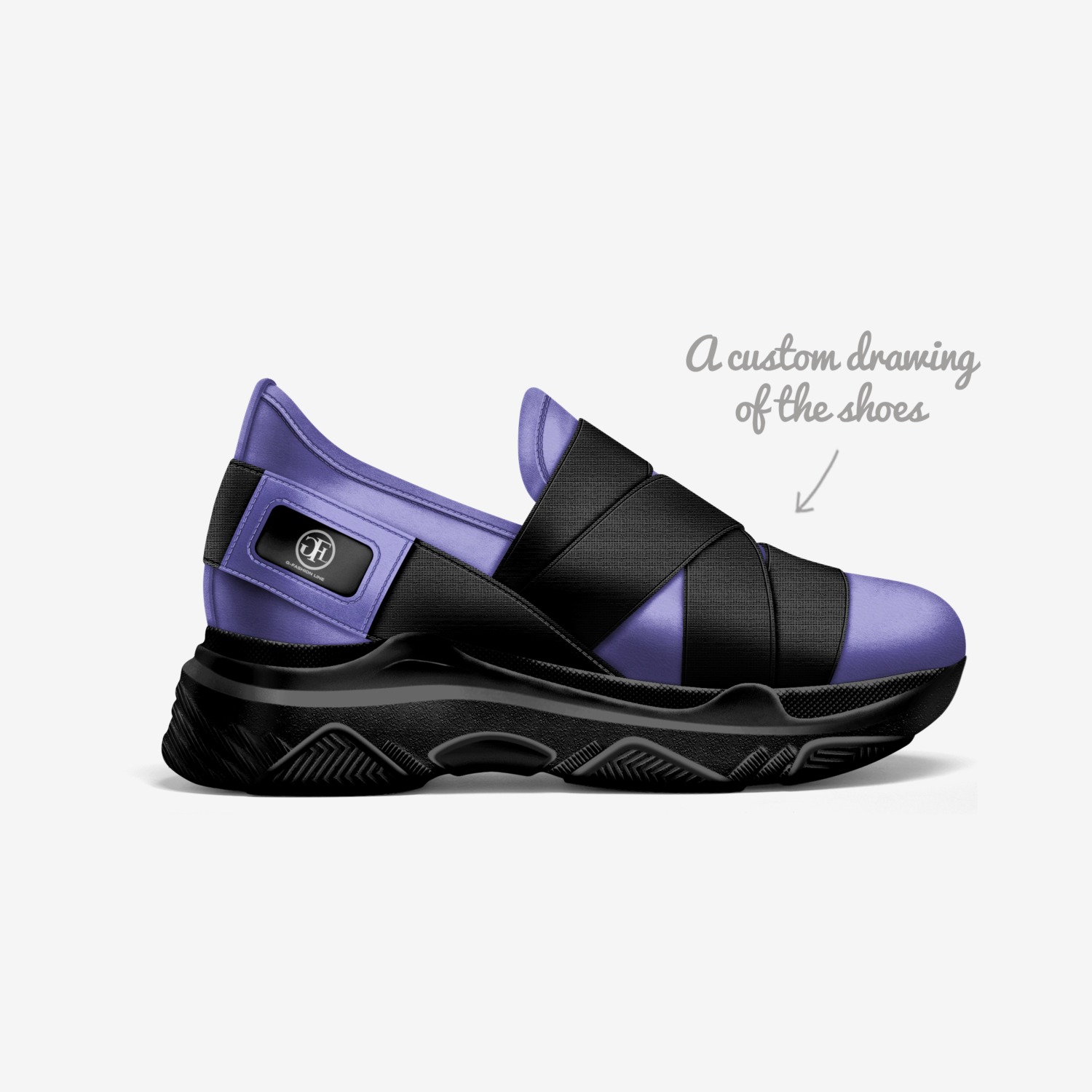 GFL custom made in Italy shoes by Gilbert Ngyia | Sketch view