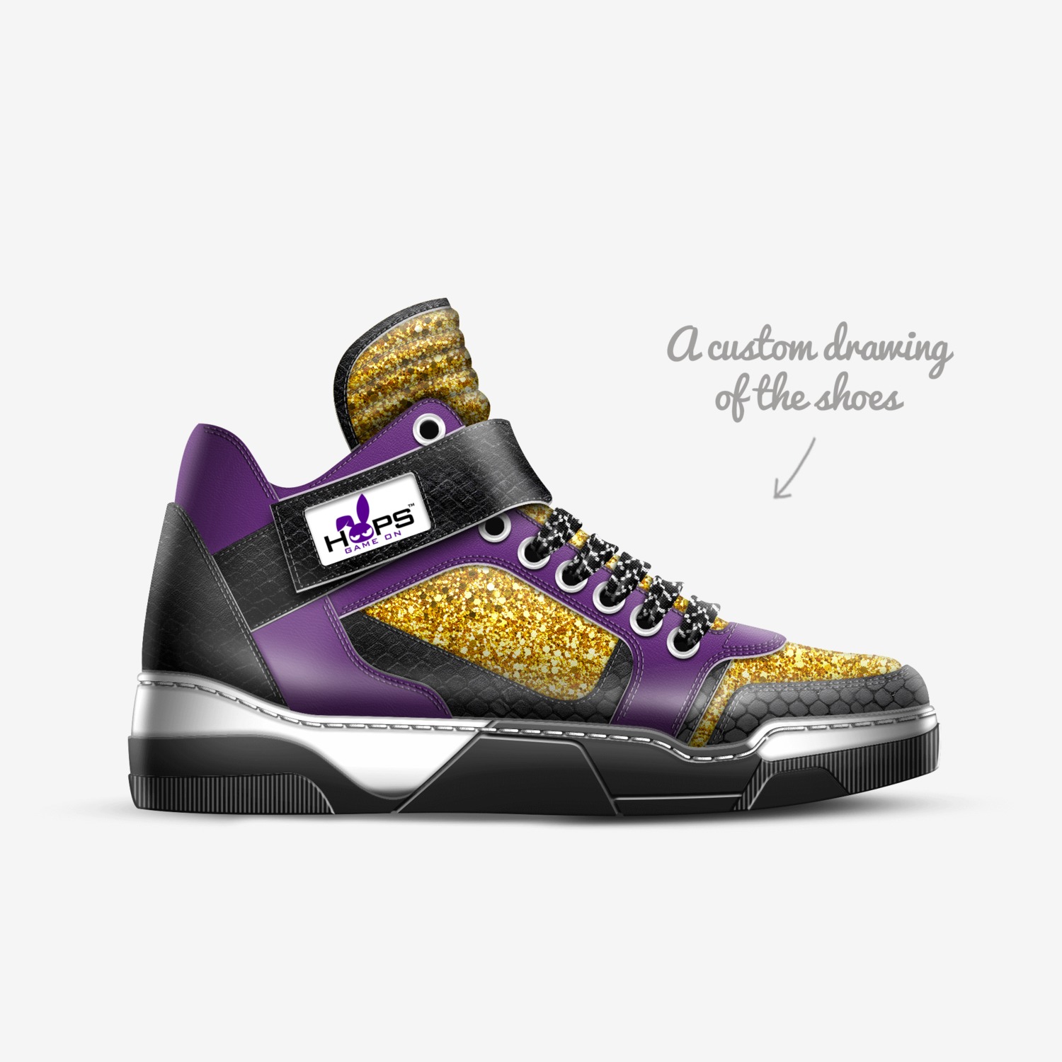 HOPS custom made in Italy shoes by Isaiah Ben Israel | Sketch view