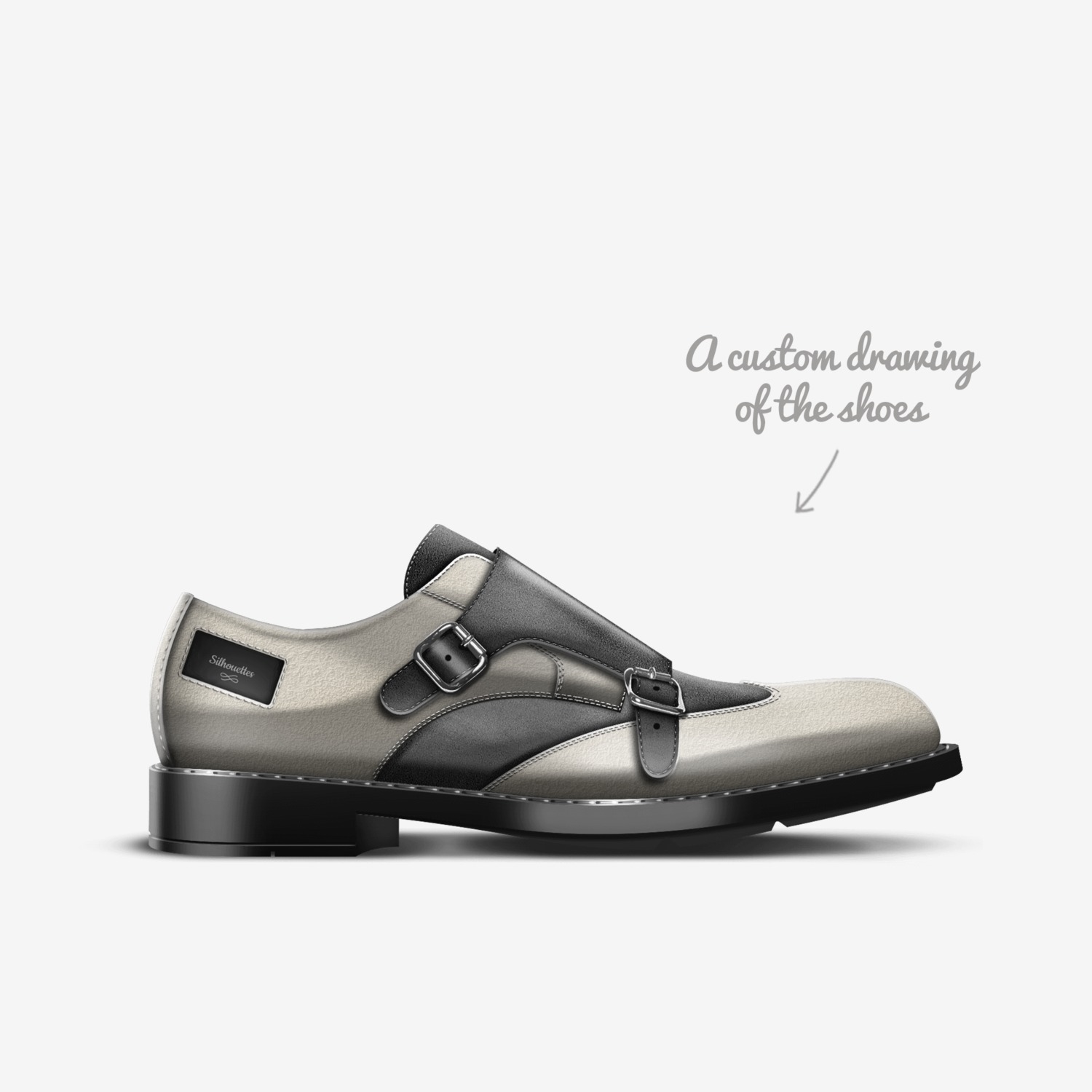 Silhouettes  custom made in Italy shoes by Jermale Jones | Sketch view