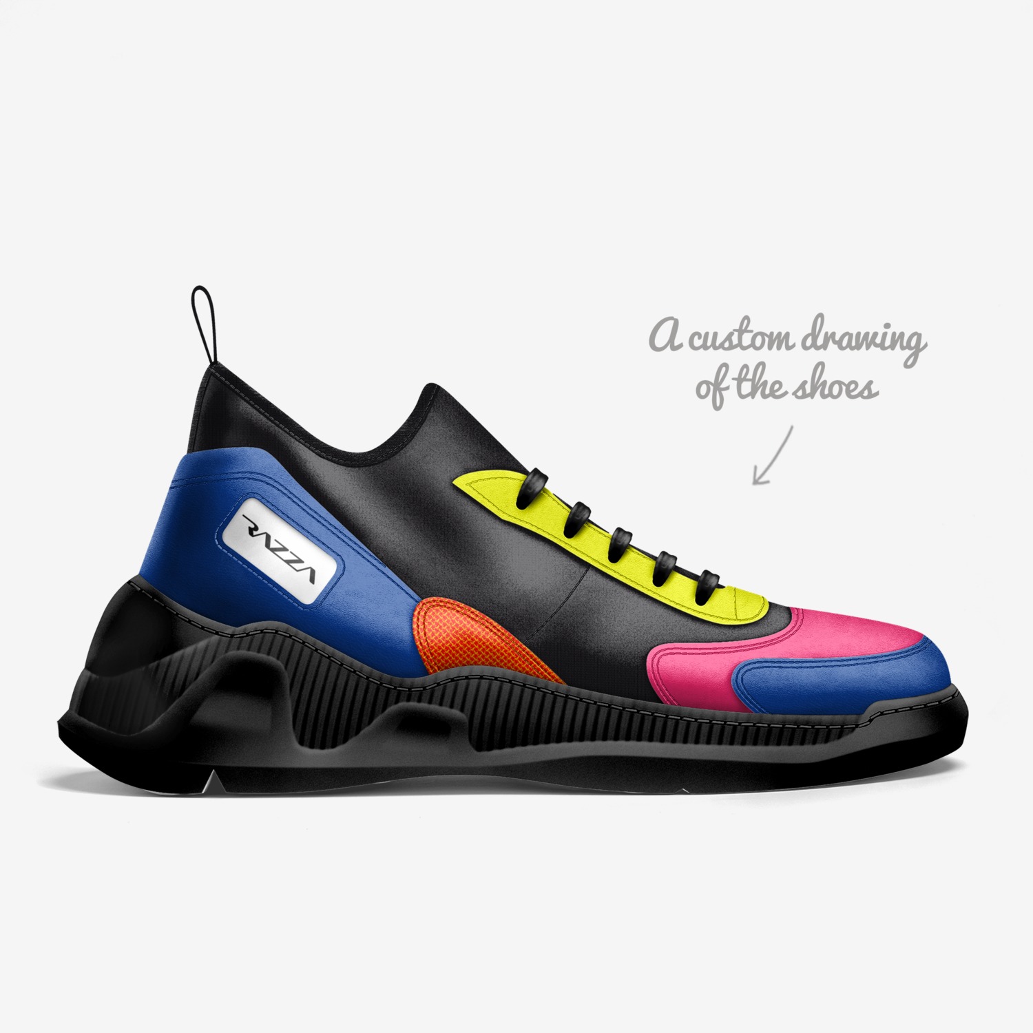 Razza The Panther custom made in Italy shoes by Rich King | Sketch view