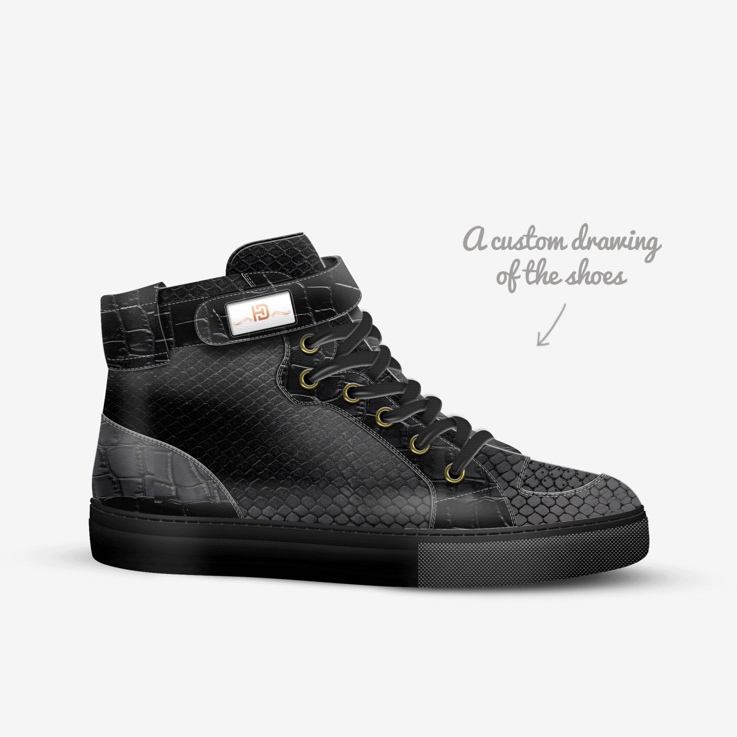 Luxury Noir by HOD custom made in Italy shoes by Jonathan Ellison | Sketch view