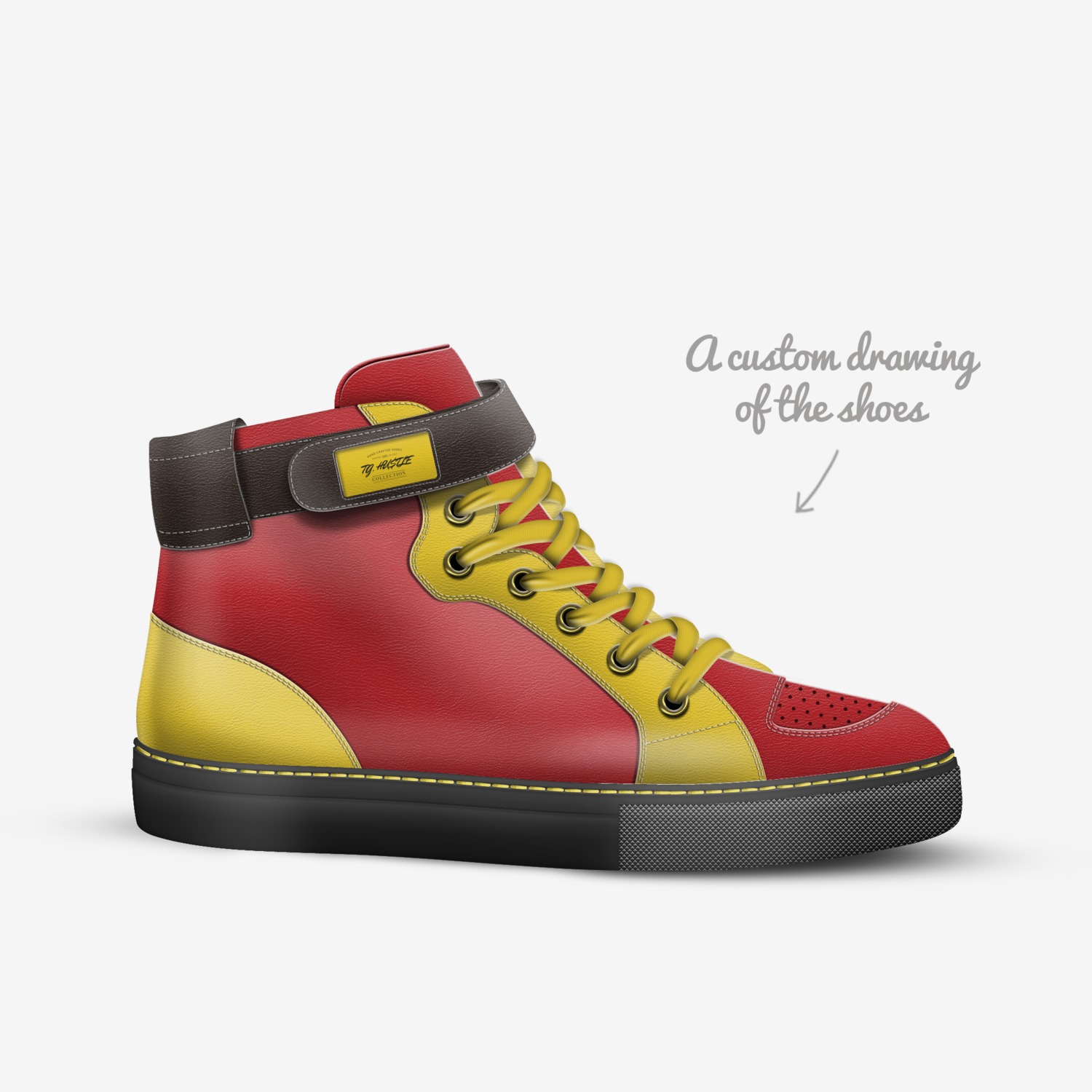 T.G. HU$TLE custom made in Italy shoes by Thomas Granger | Sketch view