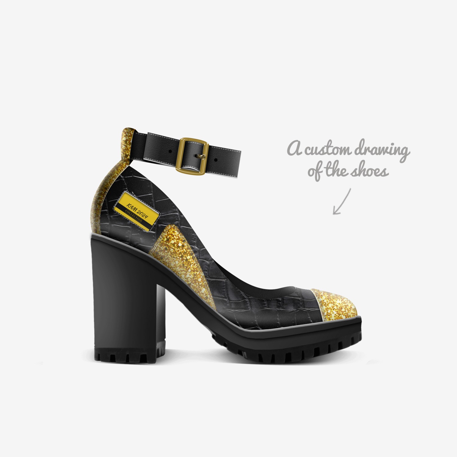 KAM 2024 custom made in Italy shoes by Aminata Kamara | Sketch view