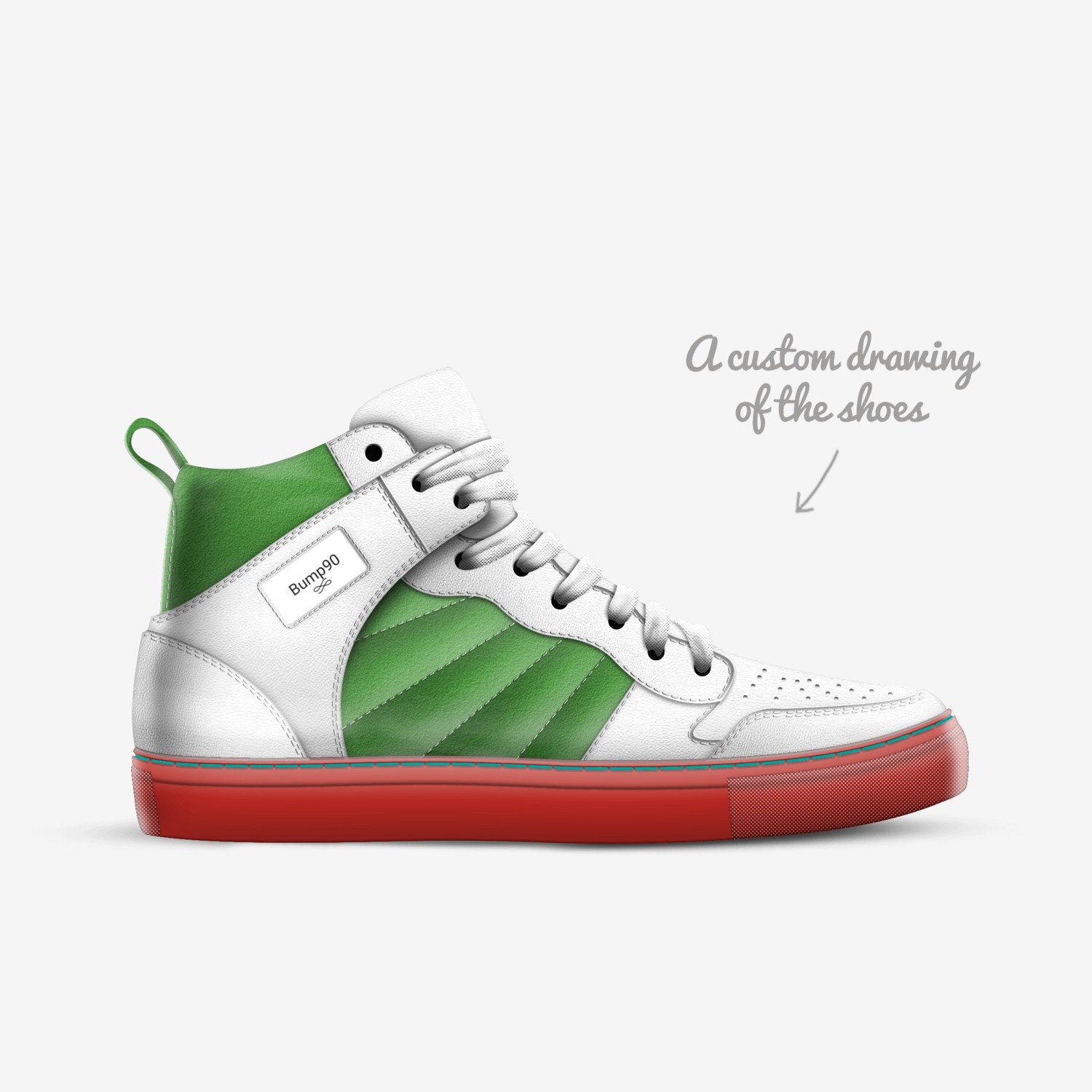 Bump90 custom made in Italy shoes by Marcos Perez | Sketch view