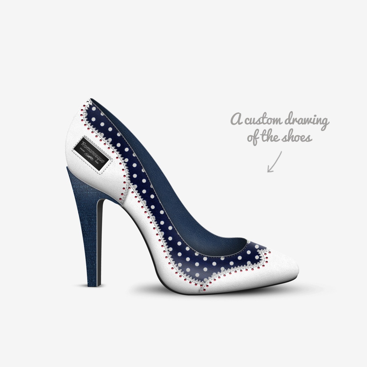 Romanesque custom made in Italy shoes by Karolina Romańska-kuć | Sketch view