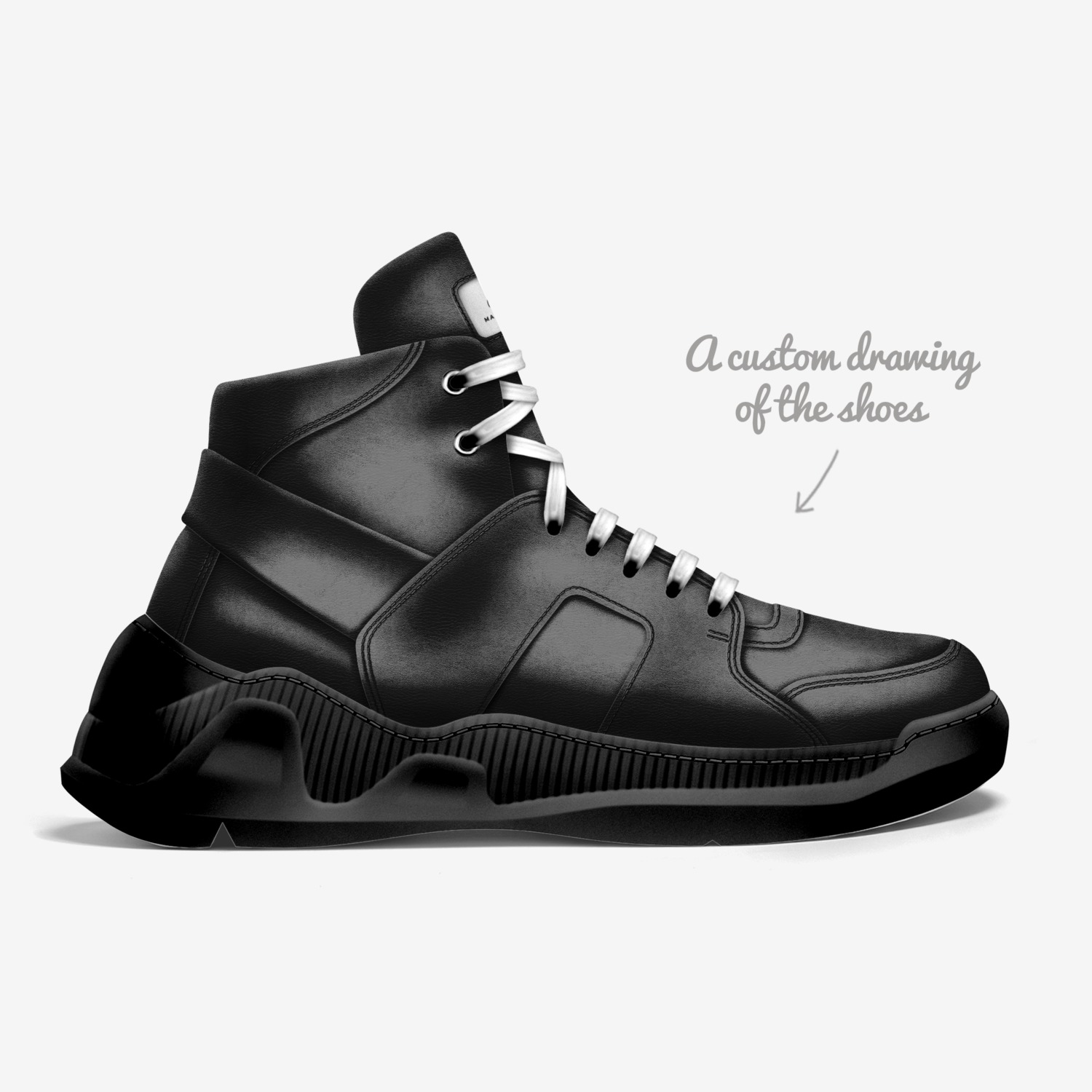 Ollie 2.0 custom made in Italy shoes by Ollie Howie | Sketch view