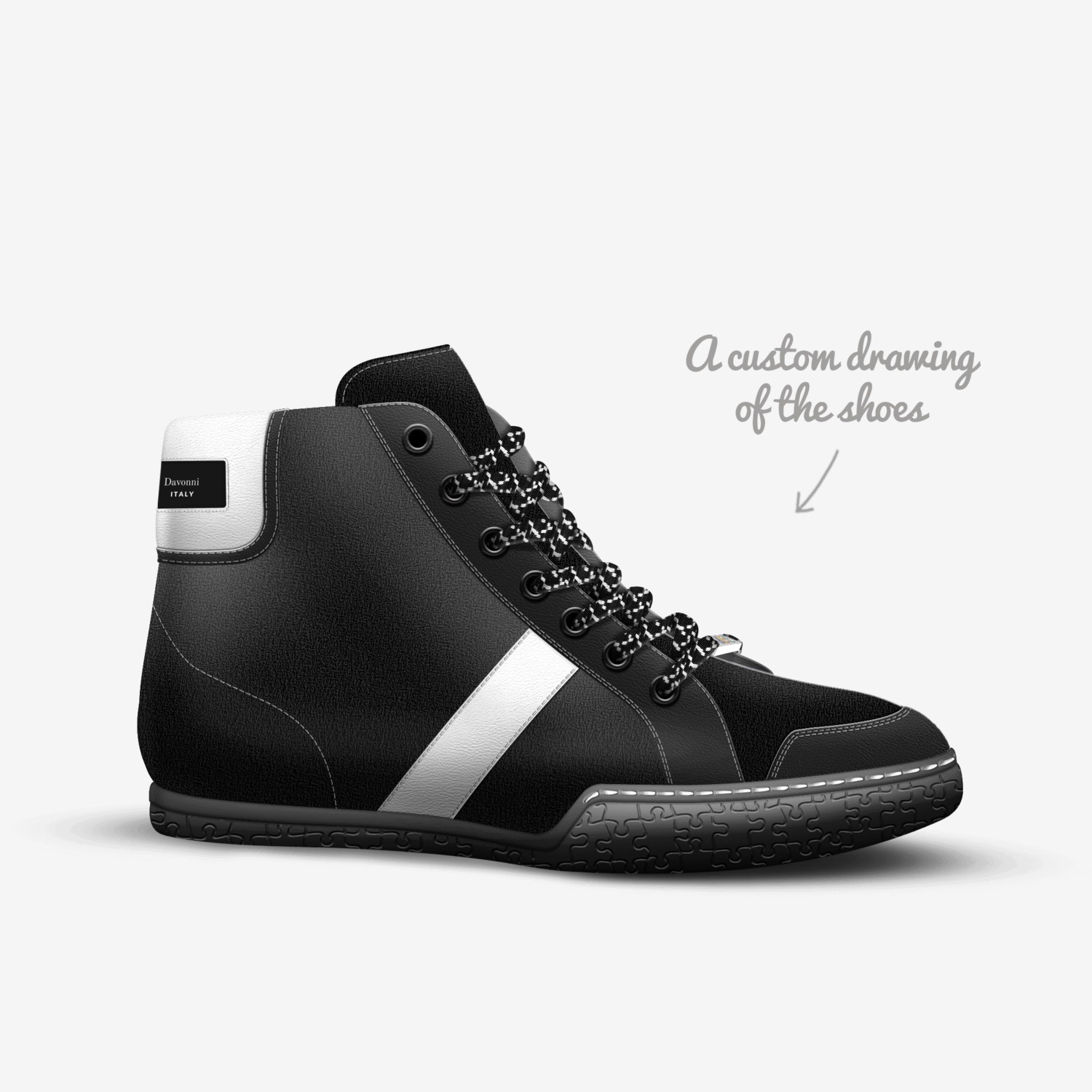 Davonni  custom made in Italy shoes by Eric Edmond | Sketch view