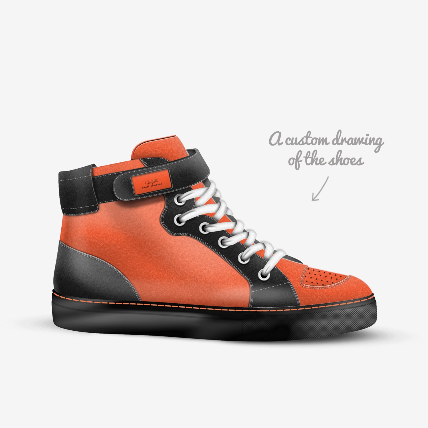 Garfield custom made in Italy shoes by Ny-leeka Jackson | Sketch view