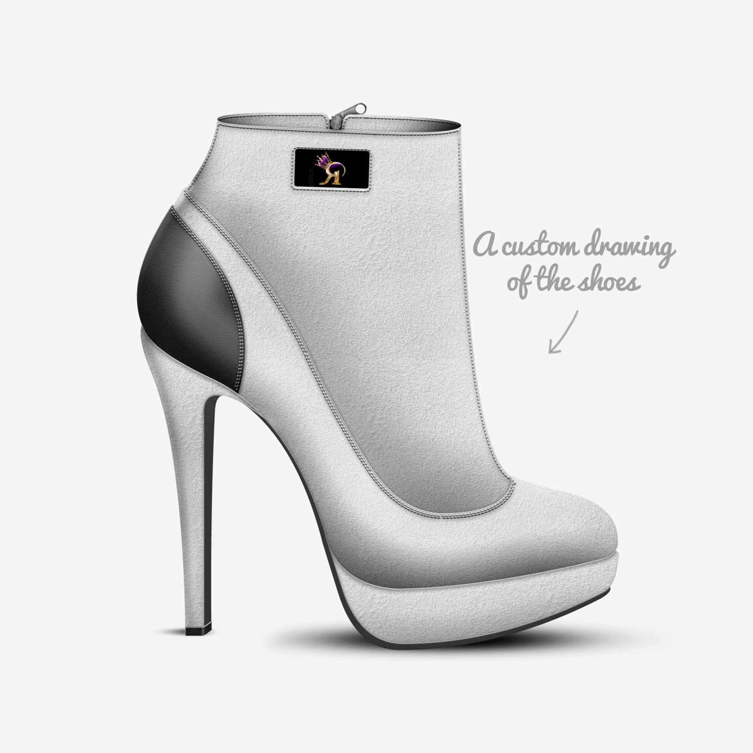WICKED ROYALTY custom made in Italy shoes by Chantal Olson | Sketch view