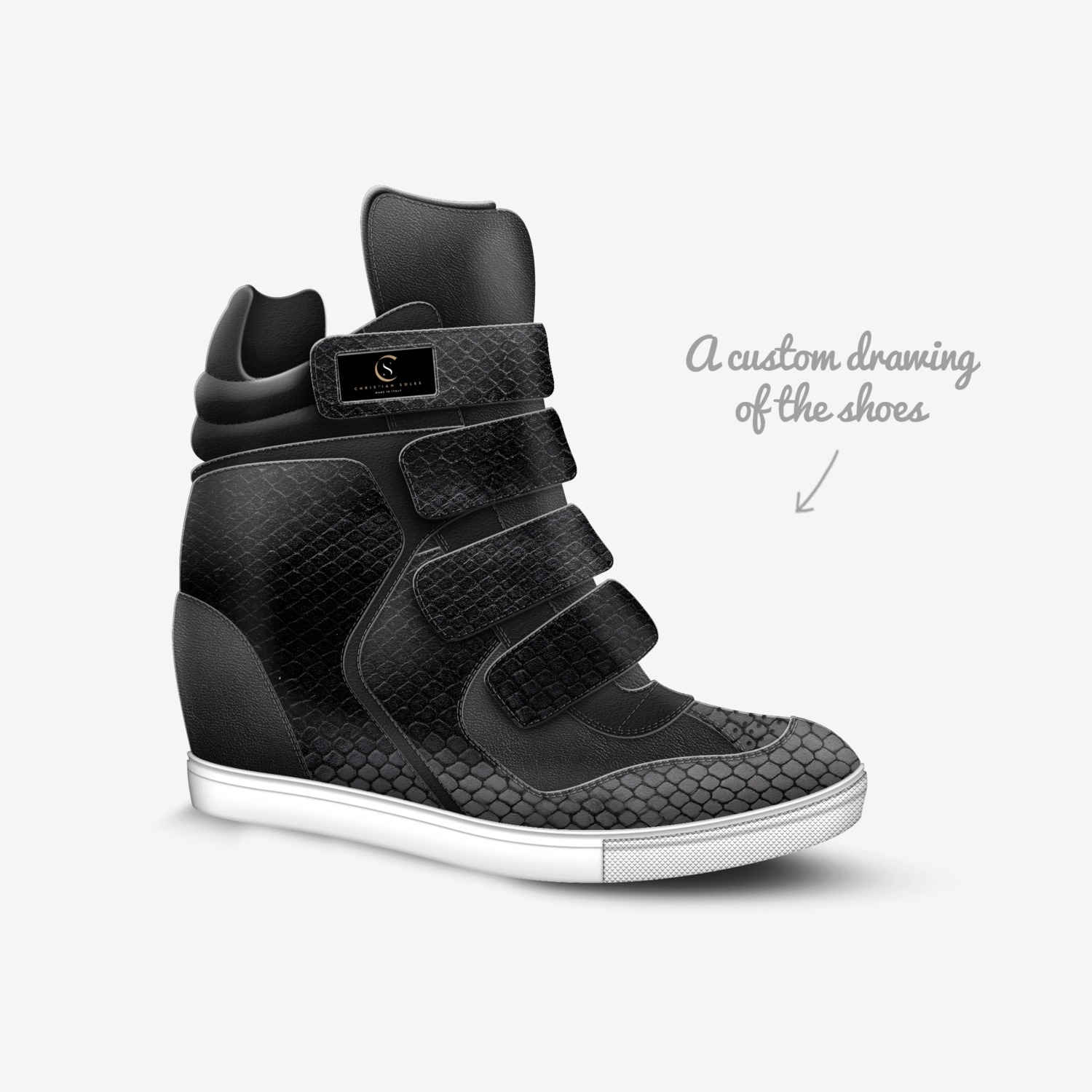 Chaundra  custom made in Italy shoes by Christian Soles Collection | Sketch view