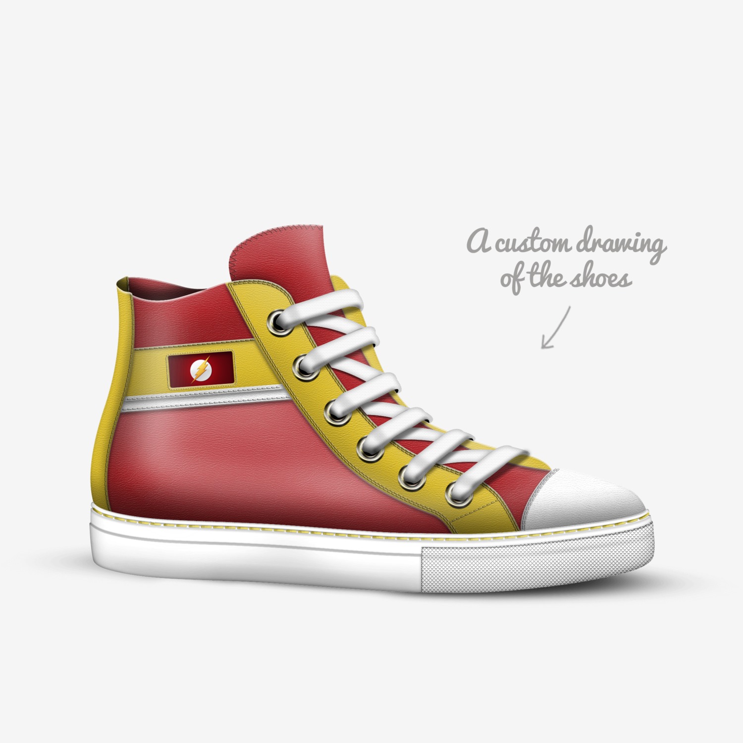 The Flash custom made in Italy shoes by Sariyah Binno | Sketch view