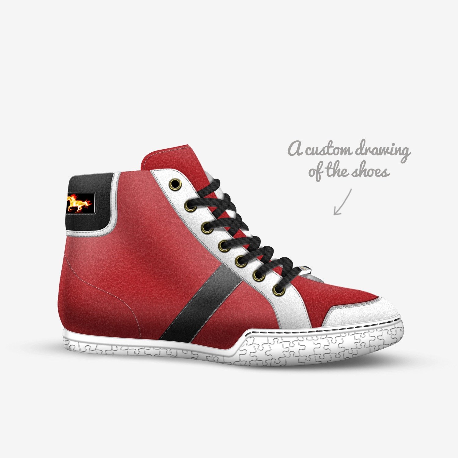 Lucky Charms custom made in Italy shoes by Sariyah Binno | Sketch view