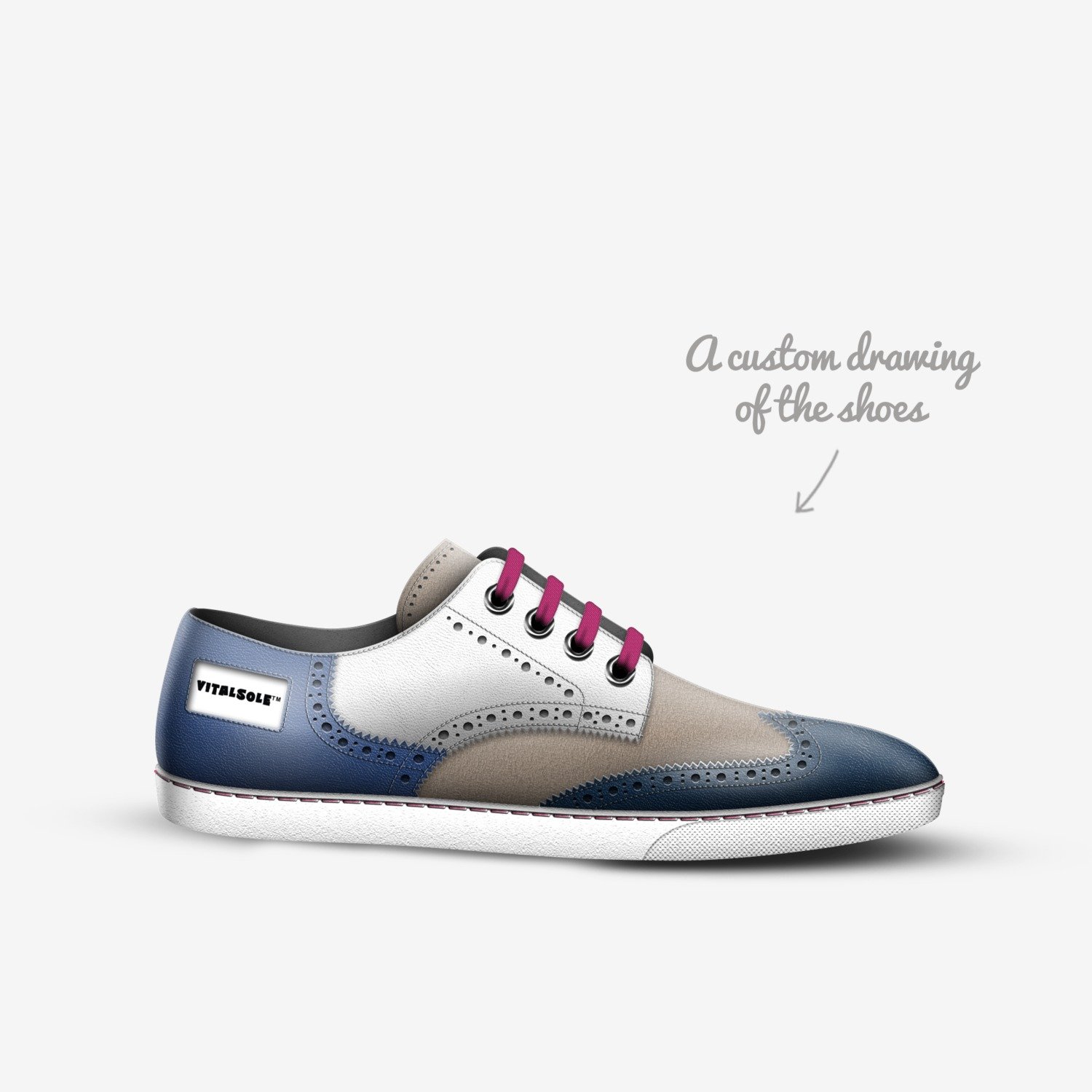 VITALSOLE custom made in Italy shoes by Olivia Lake | Sketch view